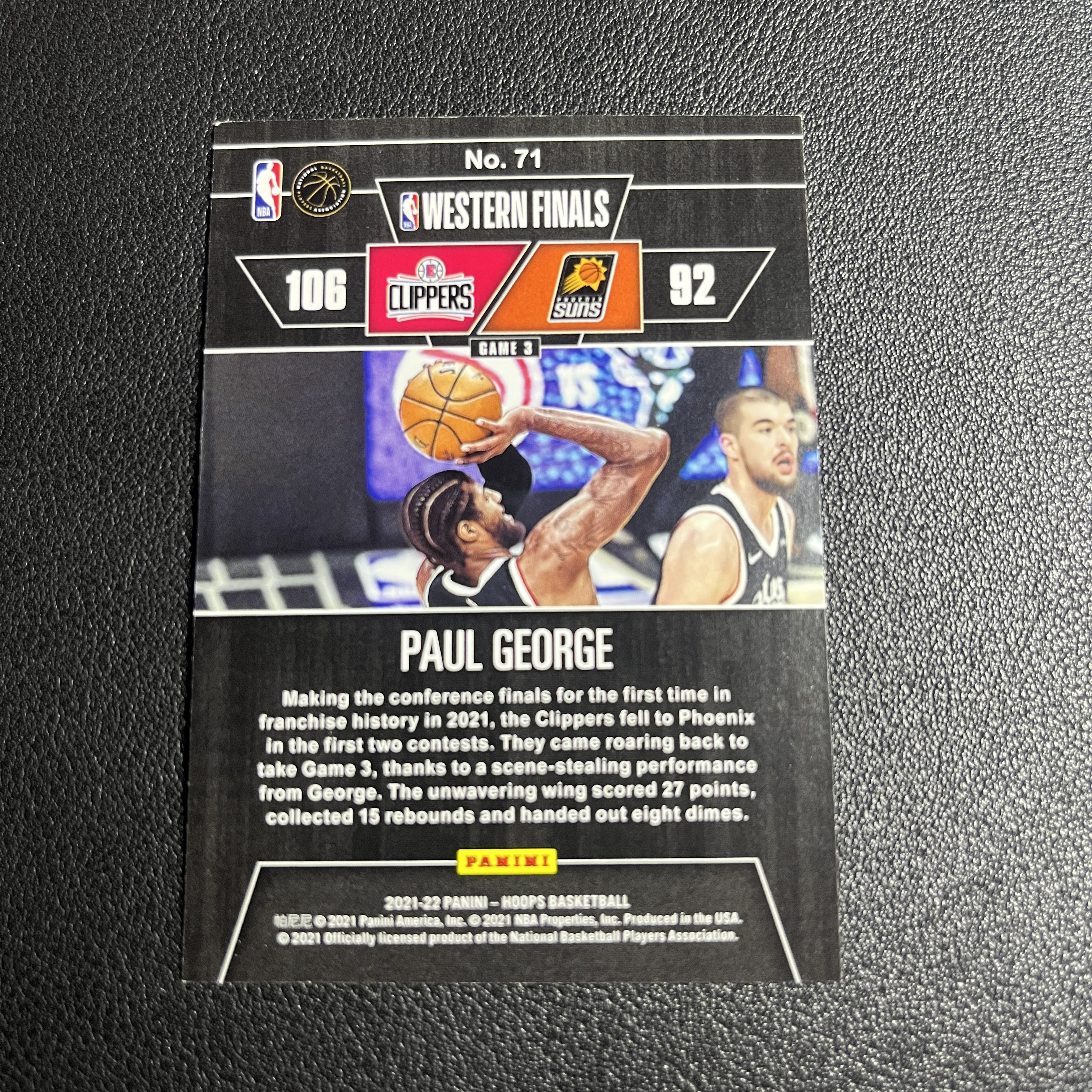 【伦子】2021-22 Panini Hoops 快船 Paul George 泡椒 保罗乔治 499编 冠军之路 特卡 瑕疵见图 猫猫15