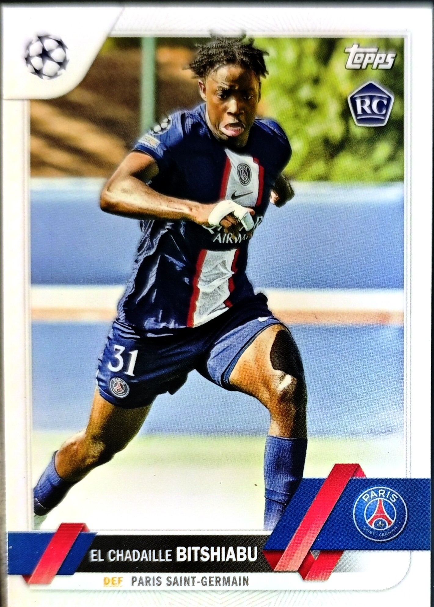 【K代拍】2022 Topps Chrome El Chadaille Bitshia 欧冠 新秀RC 比特施亚布 大巴黎
