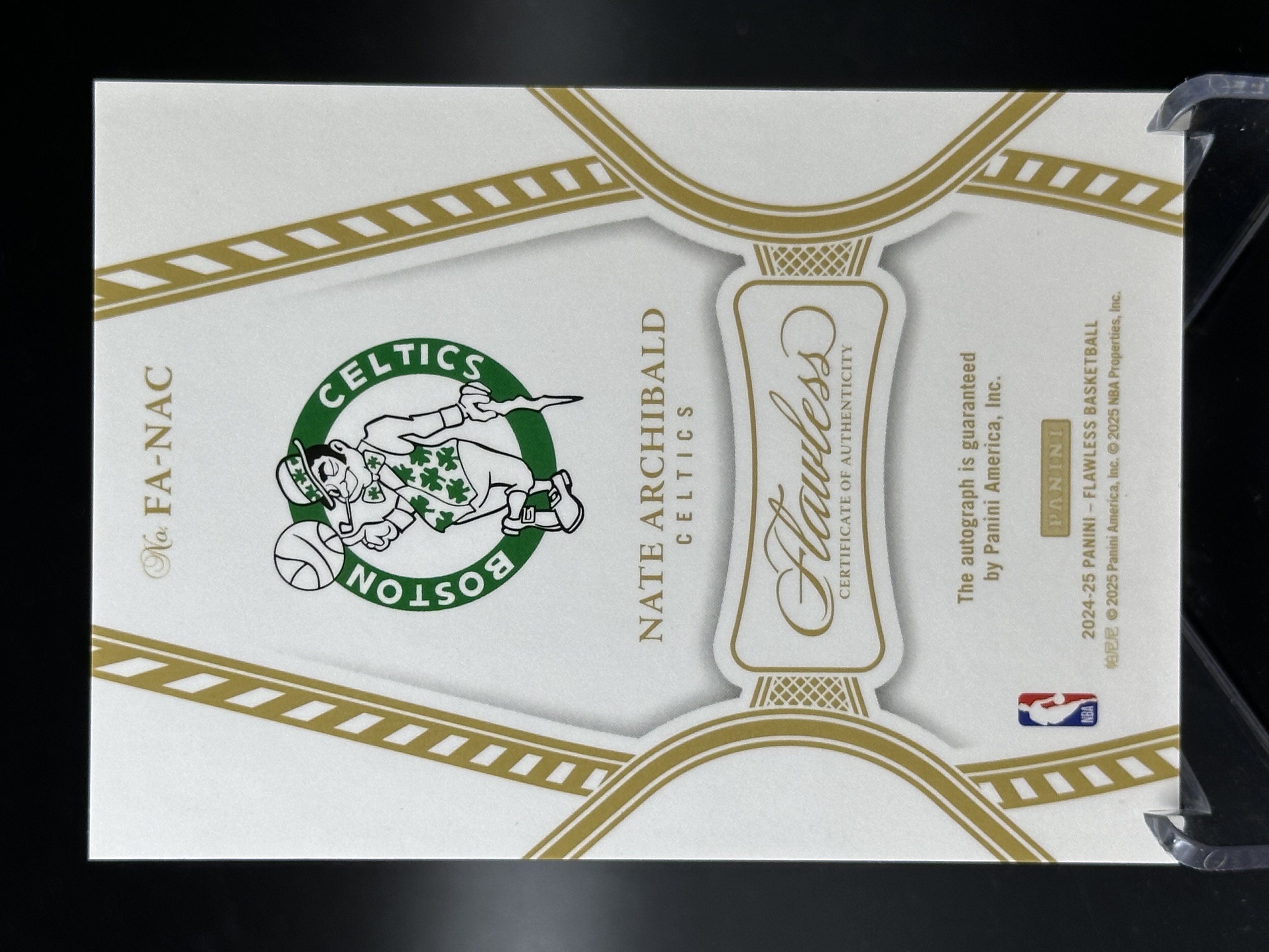 2024-25 Panini Flawless Nate Archibald 【小黄拍卖】手提 内特 阿奇巴尔德 凯尔特人 签字 卡签 14/25编「汉堡王」