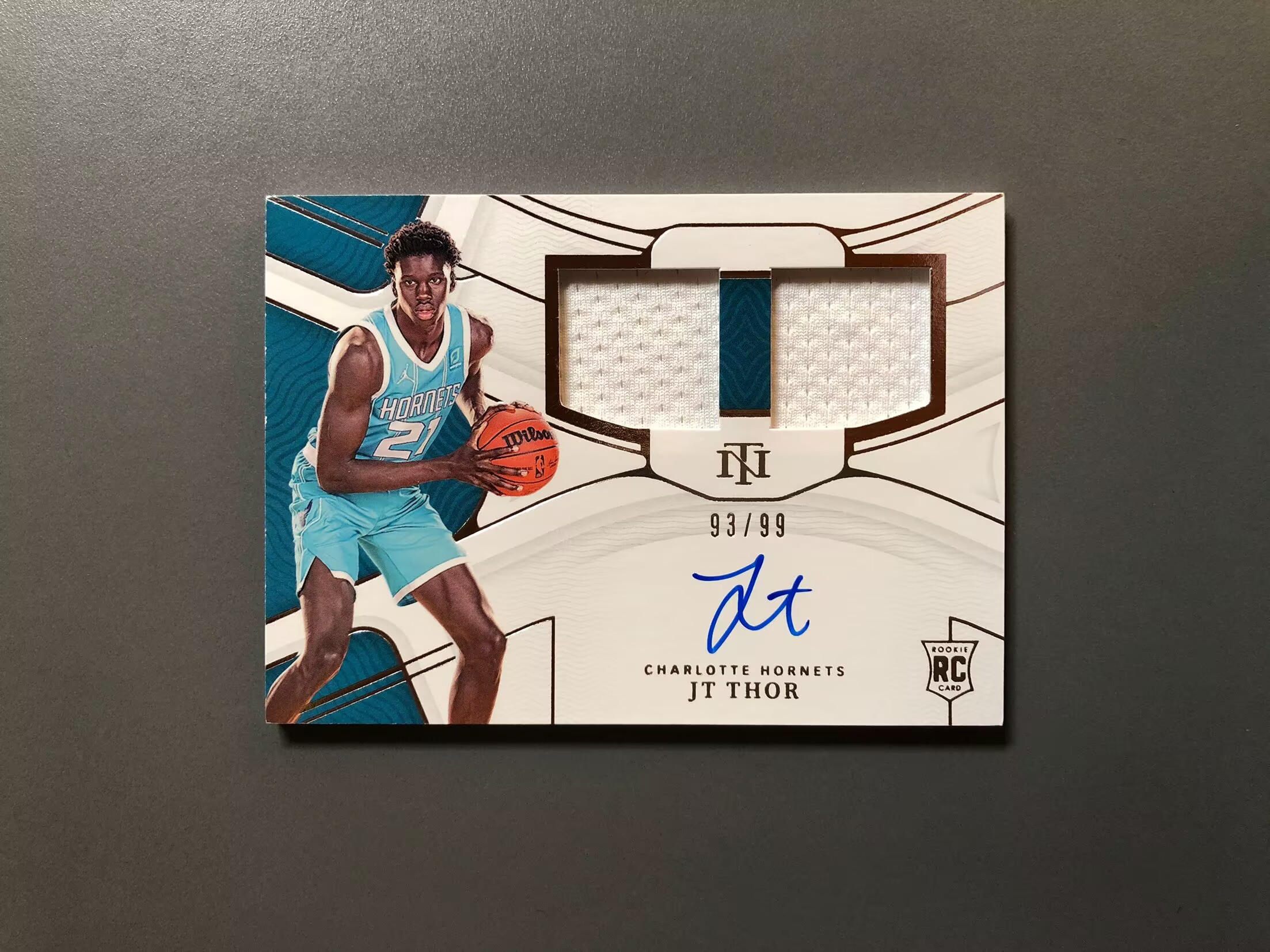 2021-22 Panini National Treasures JT Thor RC JT·索尔 黄蜂 新秀 RC 双窗 球衣 签字 卡签 RPA 99编 实卡好看 卡品如图 可累计 FT050