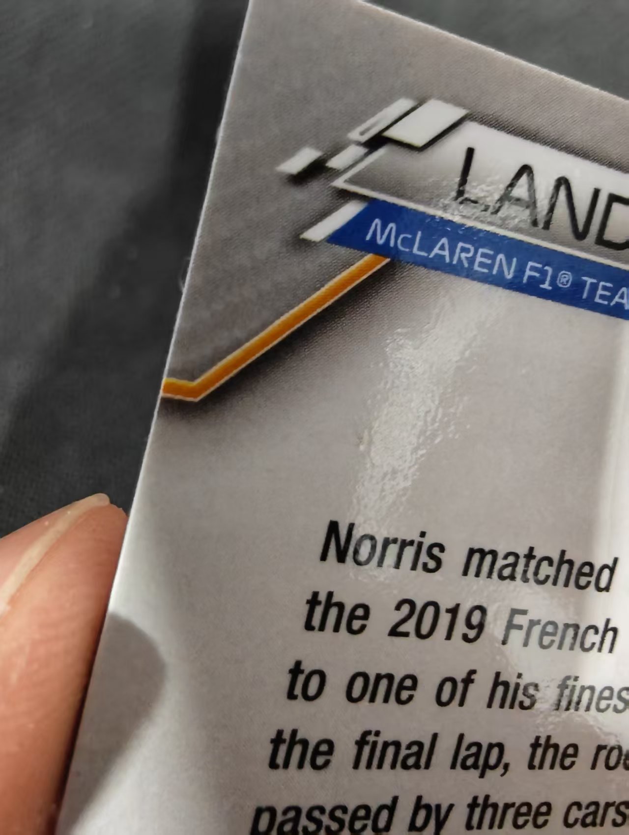 【汽水拍卖】2020 Topps Chrome Lando Norris RC 元年TC F1 兰多 诺里斯 新秀RC 迈凯轮车队 蓝宝石 碎冰折 坑印#161