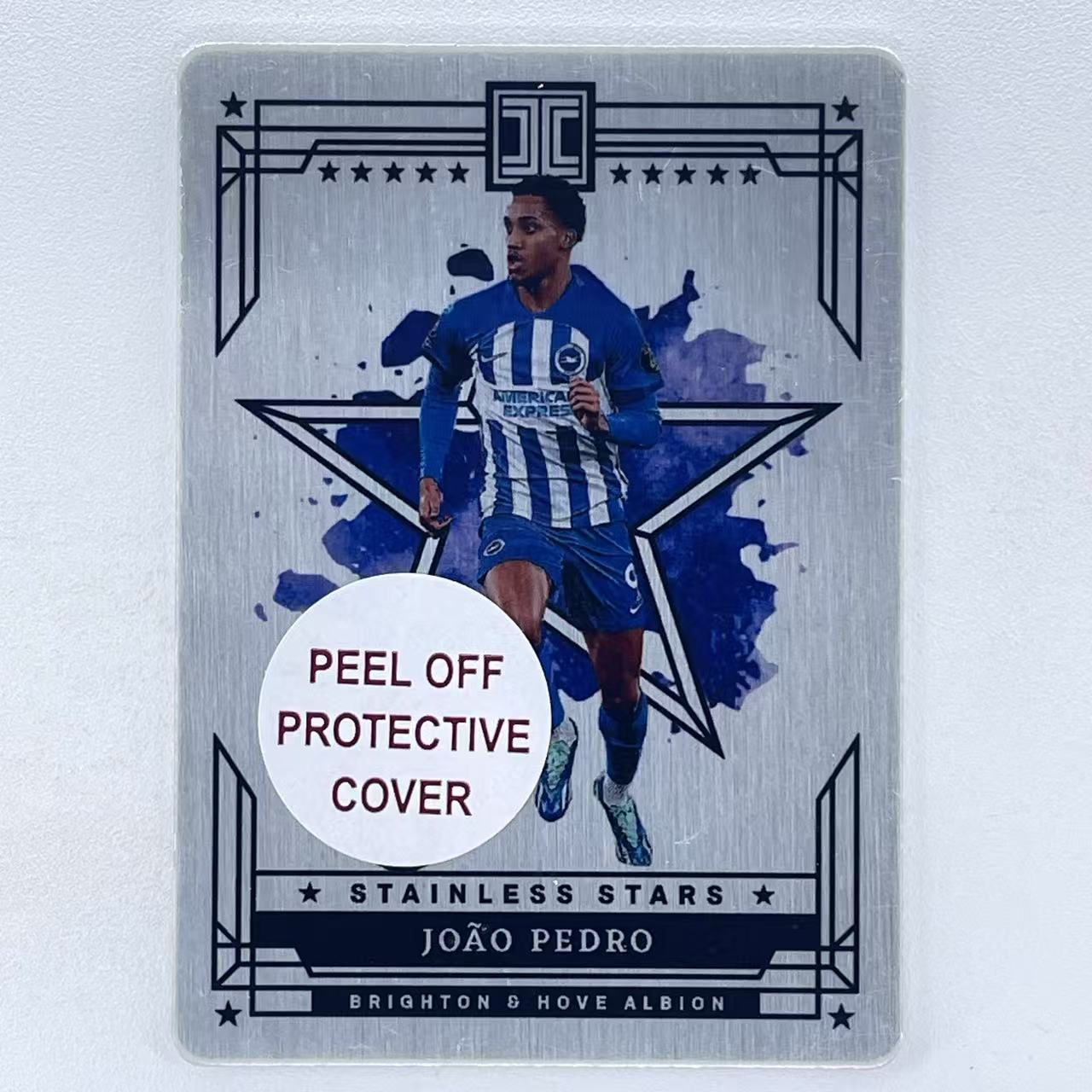 X 2023-24 Panini Impeccable Joao Pedro 若昂 佩德罗 巴西 布莱顿 英超 小真金 37/74编 Stainless Stars 铁板 不锈钢 金属板 特卡 轻印如图 美#