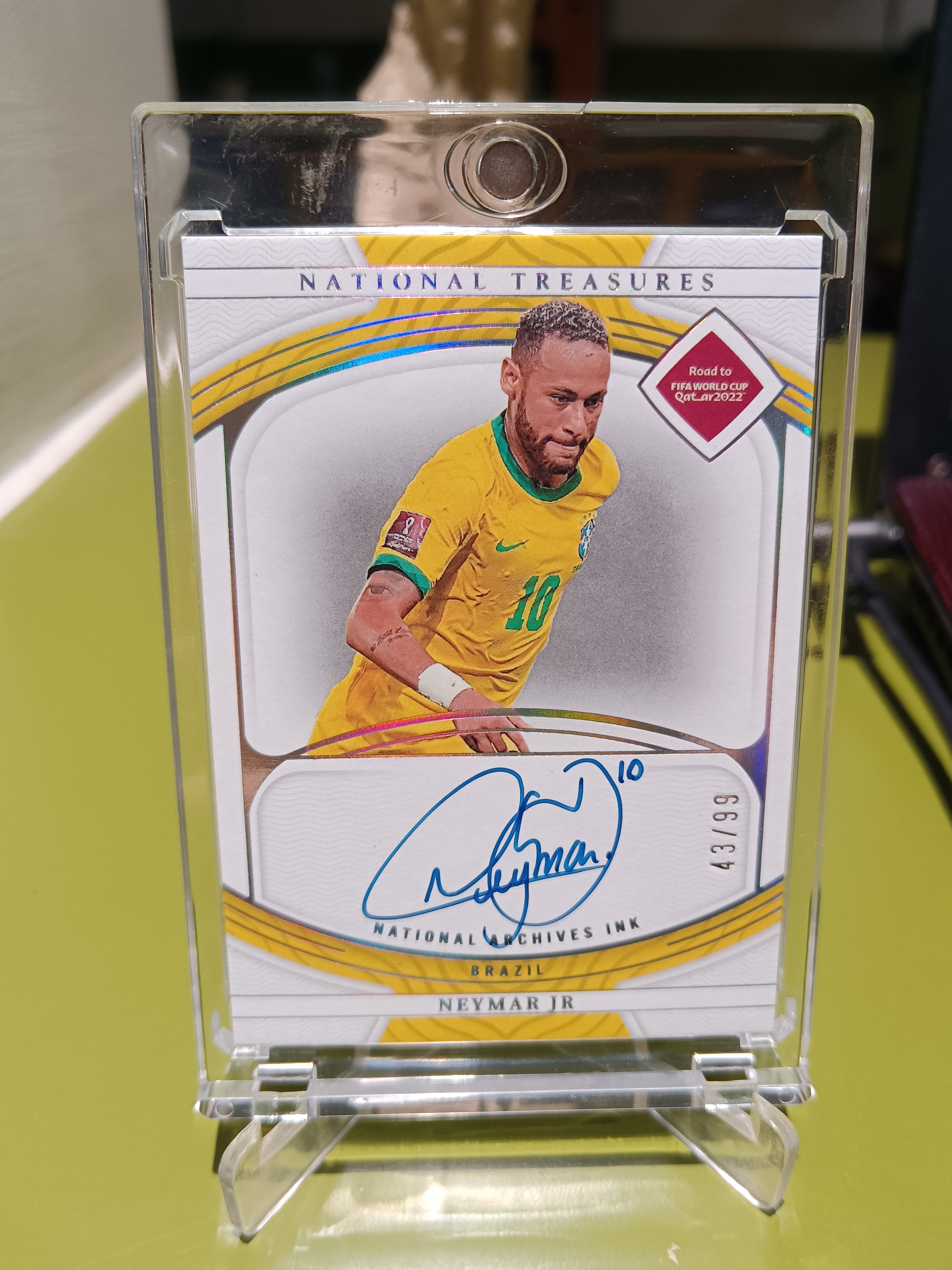 2022-23 Panini National Treasures Neymar Jr 世界杯 国宝 内马尔 巴西 巴黎 巴萨 签字 卡签 43/99编 优质卡品 包砖