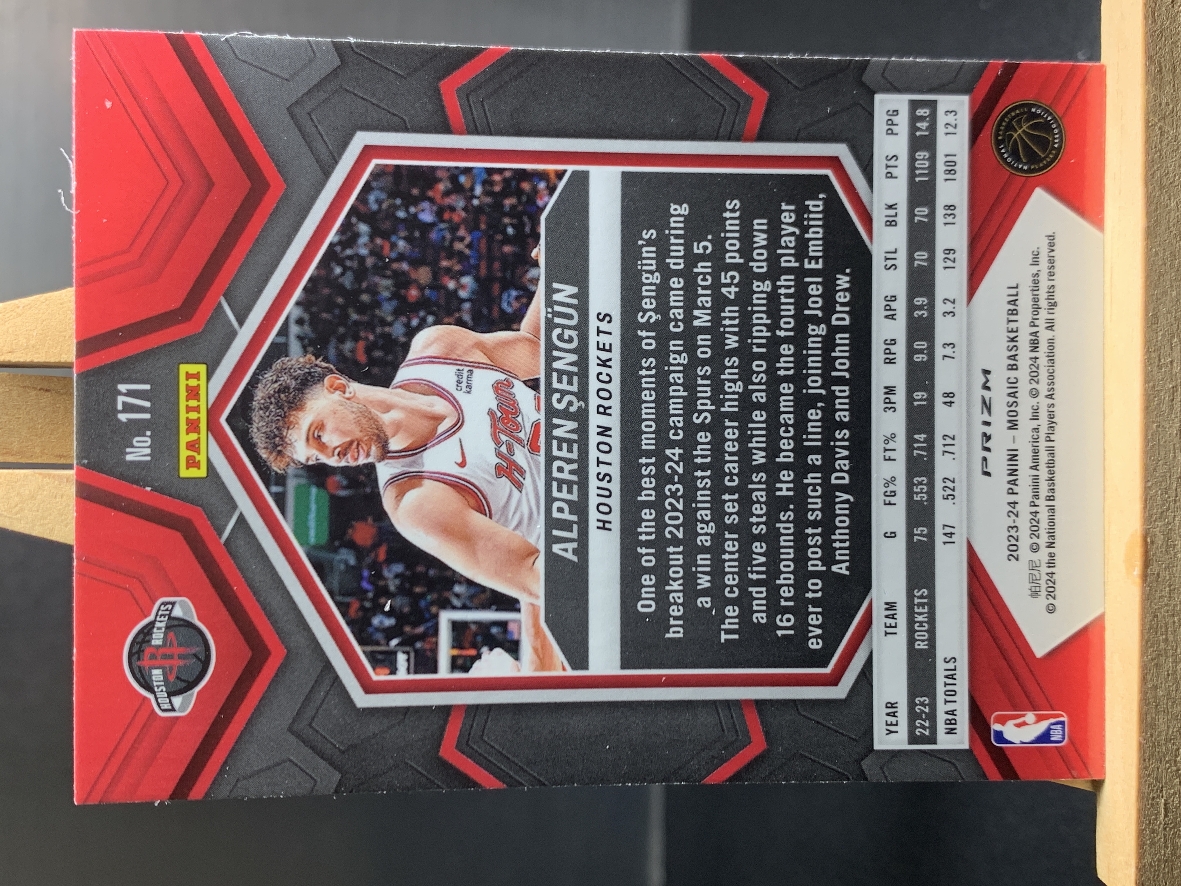 (C5) 2023-24 PANINI 马赛克 银折 申京 火箭 近期大热球星 收藏必备 卡品如图 ! ! !