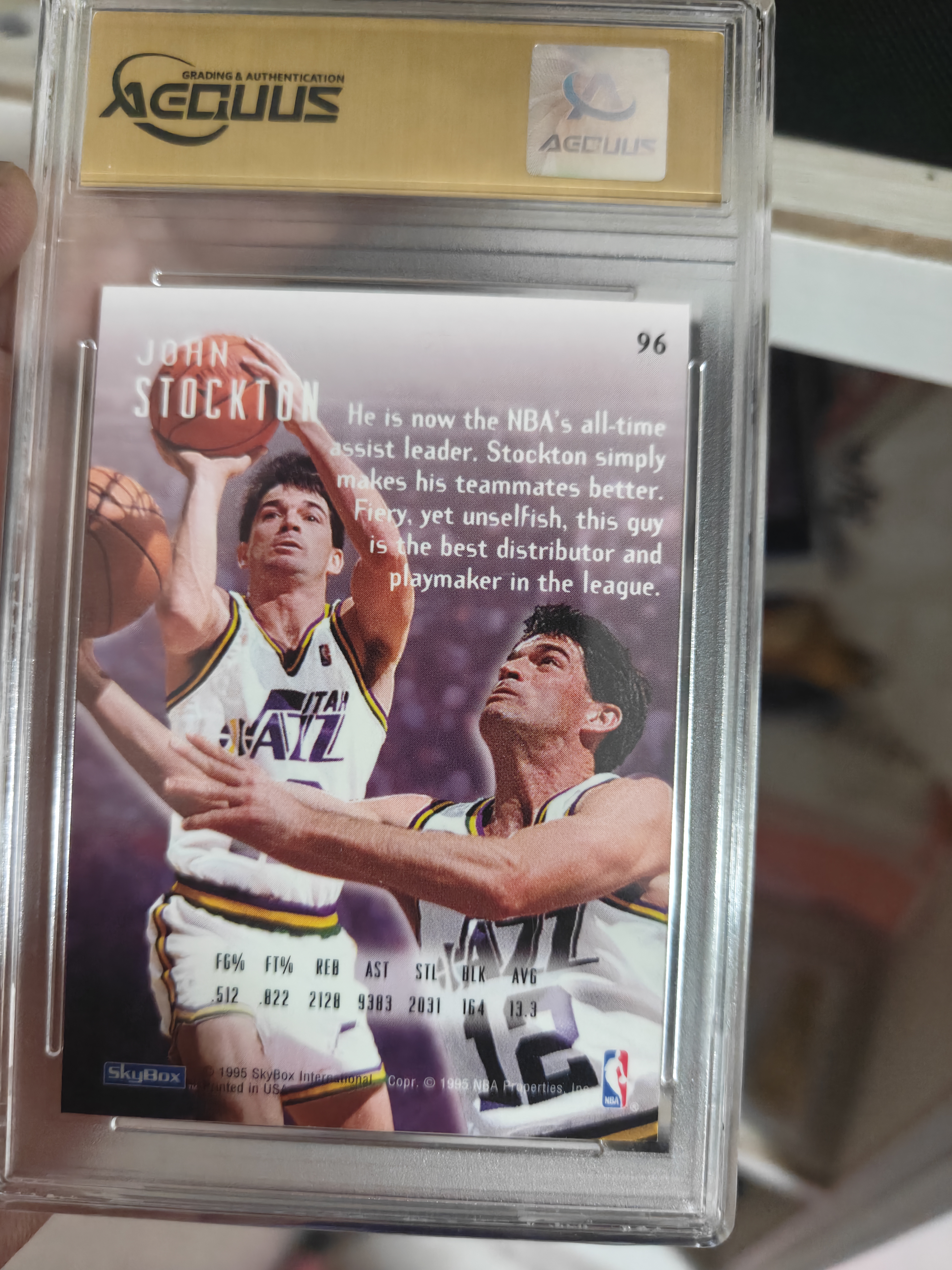 1995 SkyBox E-Motion John Stockton #96 约翰 斯托克顿 emotion 爵士 金标 大比例 大头 凑套必备