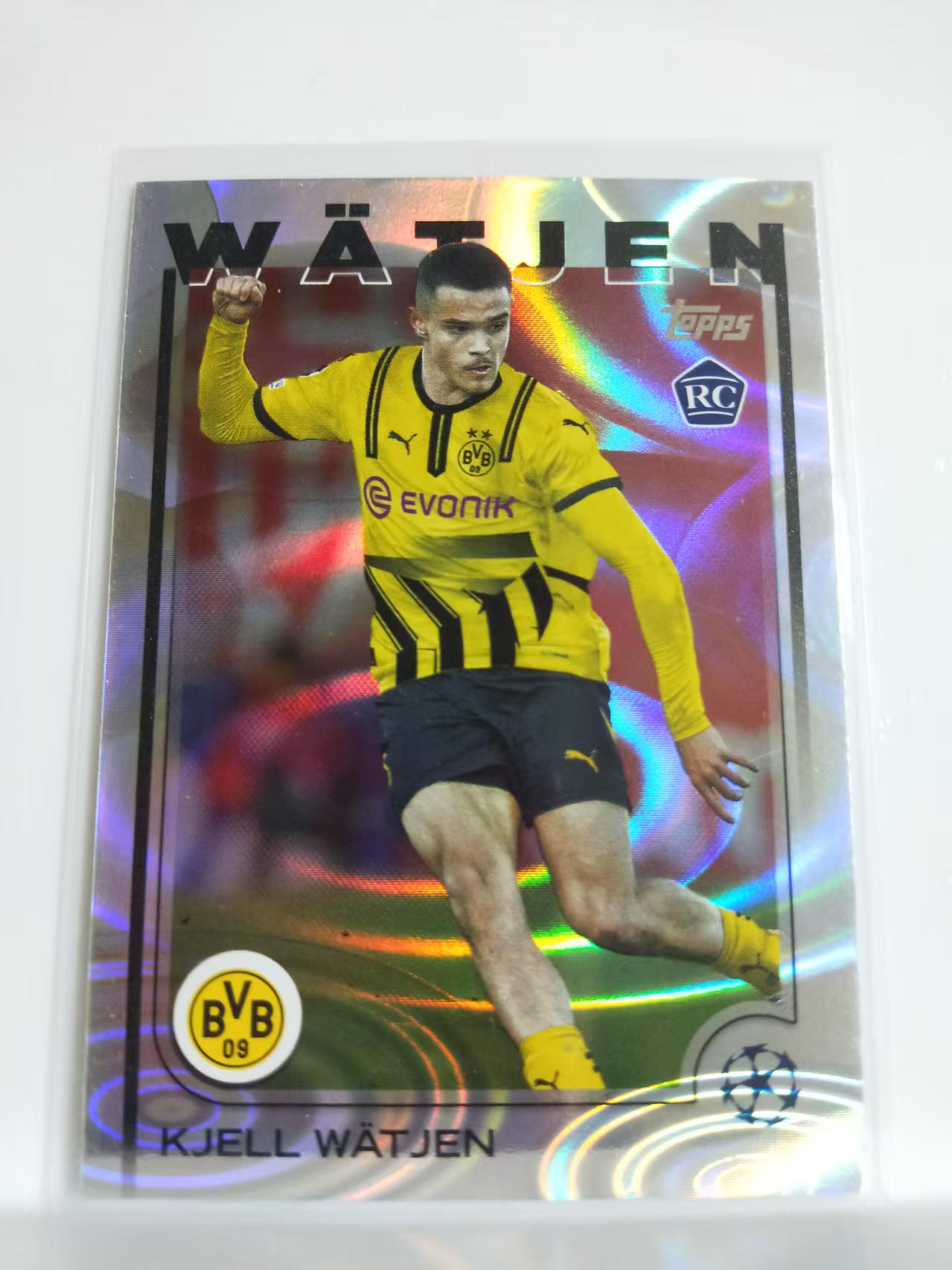 2025 Topps UCC kjell watjen 多特蒙德 瓦特金 新秀RC  银漩涡折 银熔岩折 欧冠 卡品如图 Q016A