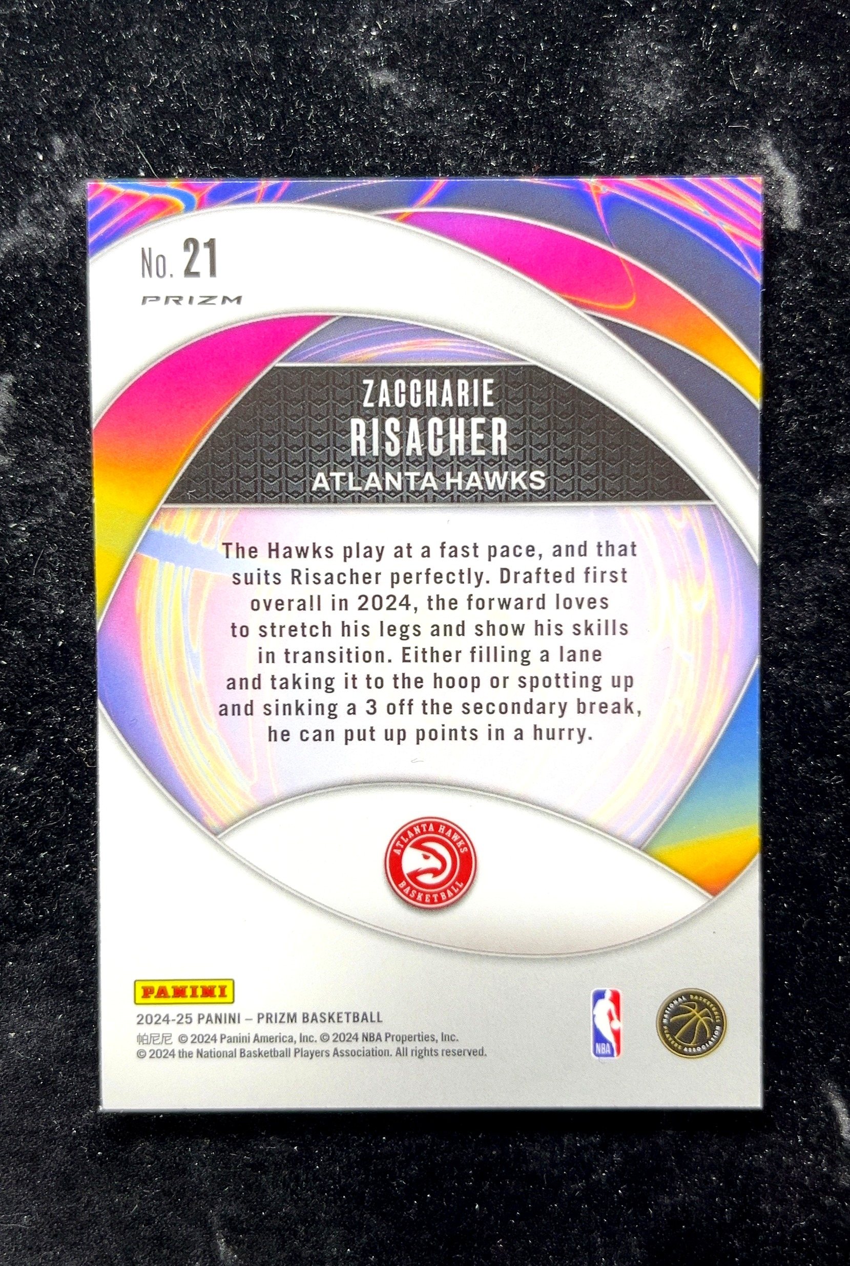 【小白1%代卖】2024 Panini Impact Instant 即时 Zaccharie Risacher 扎卡里·里斯彻 银折 绿平行 折射 新秀 RC 卡品如图 高价值 #21 0702