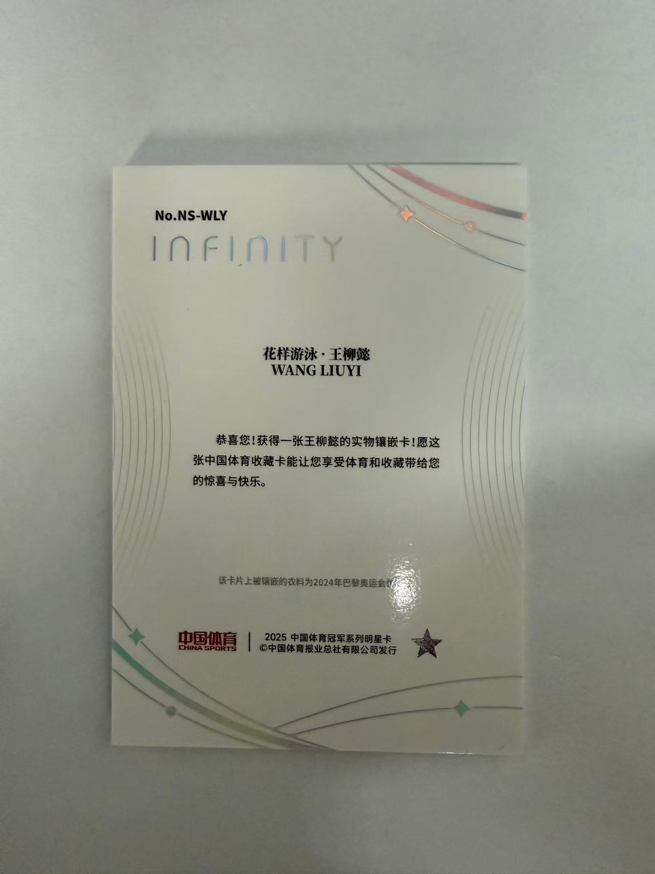 2025 奇卡 QICA 中国体育 无限 花样游泳 王柳懿 25编 星云之海 实物镶嵌卡 卡品如图 凑套必备