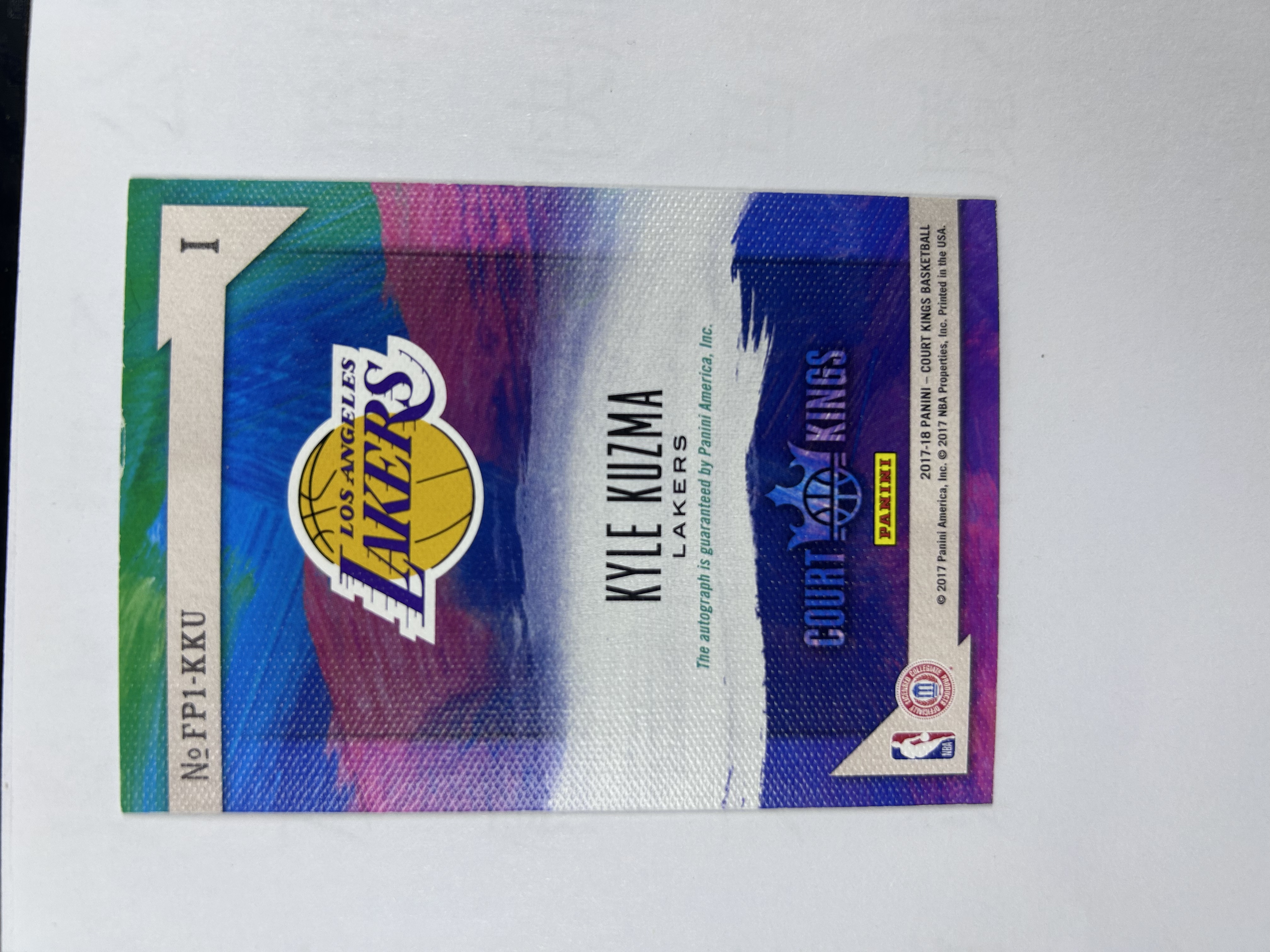 2017-18 Panini Court Kings Kyle Kuzma NBA 油画 卡签 黑笔签 凯尔 库兹马 湖人 卡品如图
