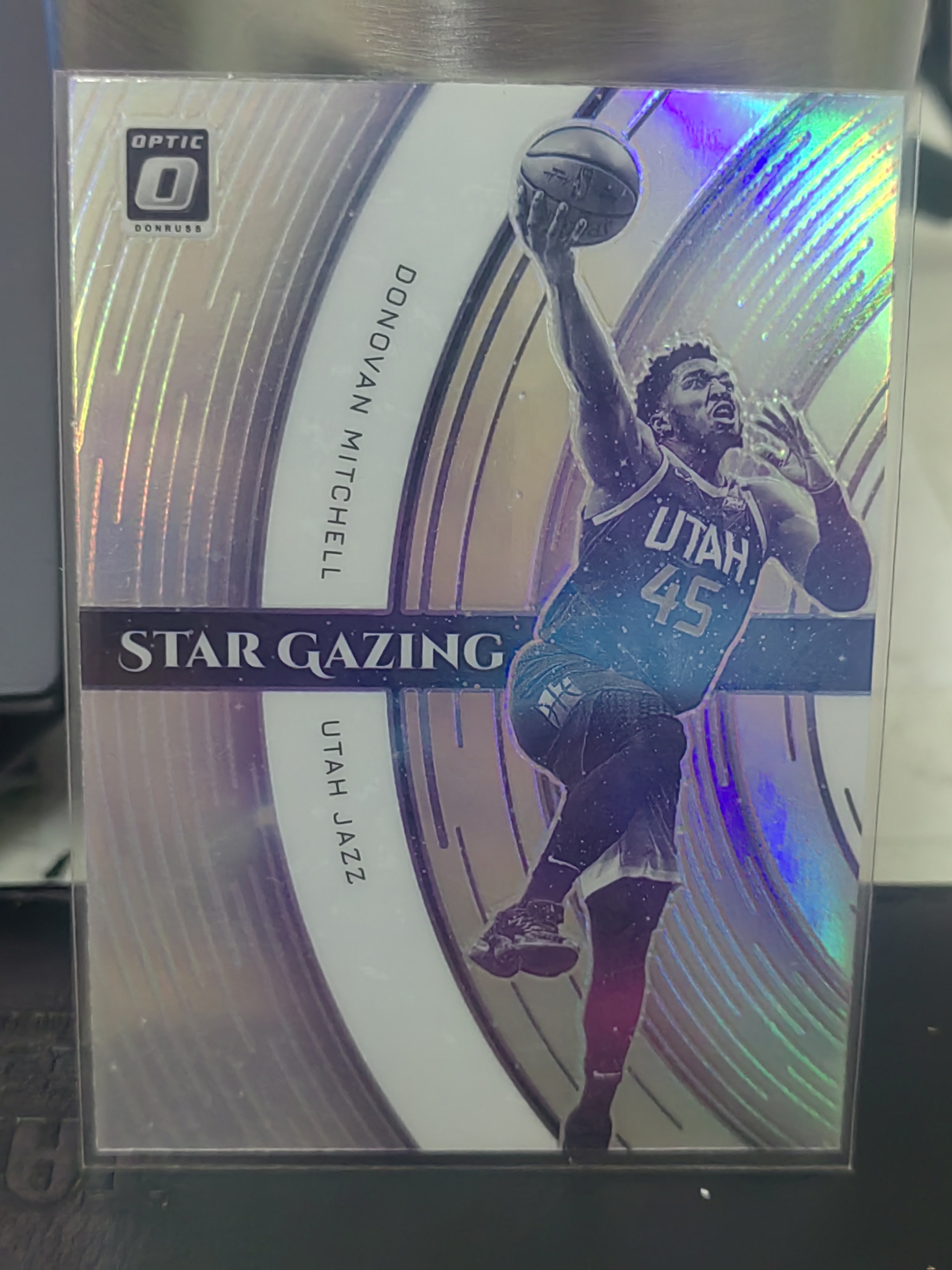 2021-22 Panini Donruss Optic Donovan Mitchell 杜蕾斯 op 银折 多诺万 米切尔 爵士 STAR GAZING 特卡 篮 白边白角 不保卡品