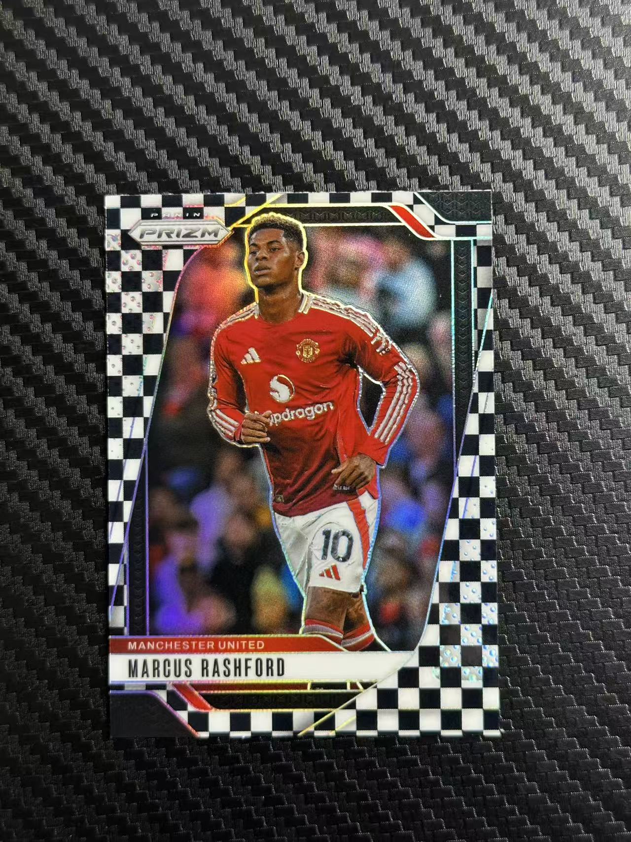 2024-25 Panini Prizm Marcus Rashford 英超PZ 英格兰 曼联 巴萨 拉什福德 黑白棋盘折 卡品如图 拍前看描述