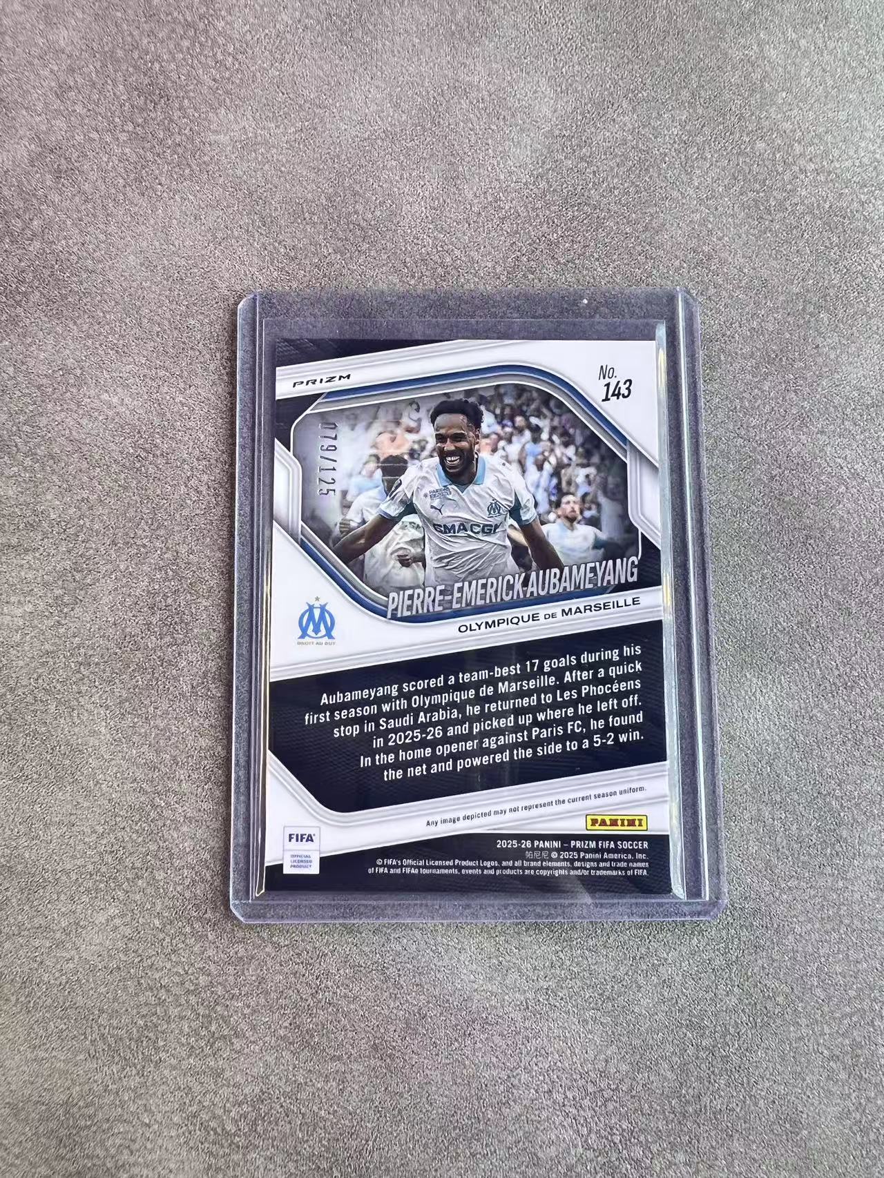 5973【330球星卡实体店代卖】panini 25-26 prizm FIFA Pierre-Emerick Aubameyang 奥巴梅扬 马赛 橙折 79/125编 仅顺丰寄付(UK23)