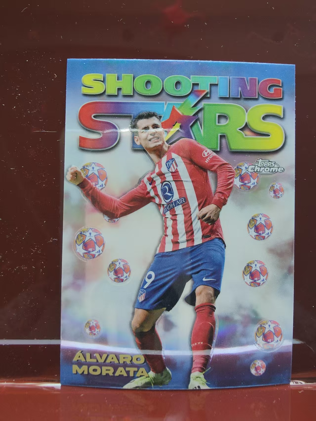 2024 Topps Chrome Alvaro Morata 阿尔瓦罗莫拉塔 马德里竞技  Shooting Stars 射门之星特卡 银折 欧冠 卡品如图 C008E