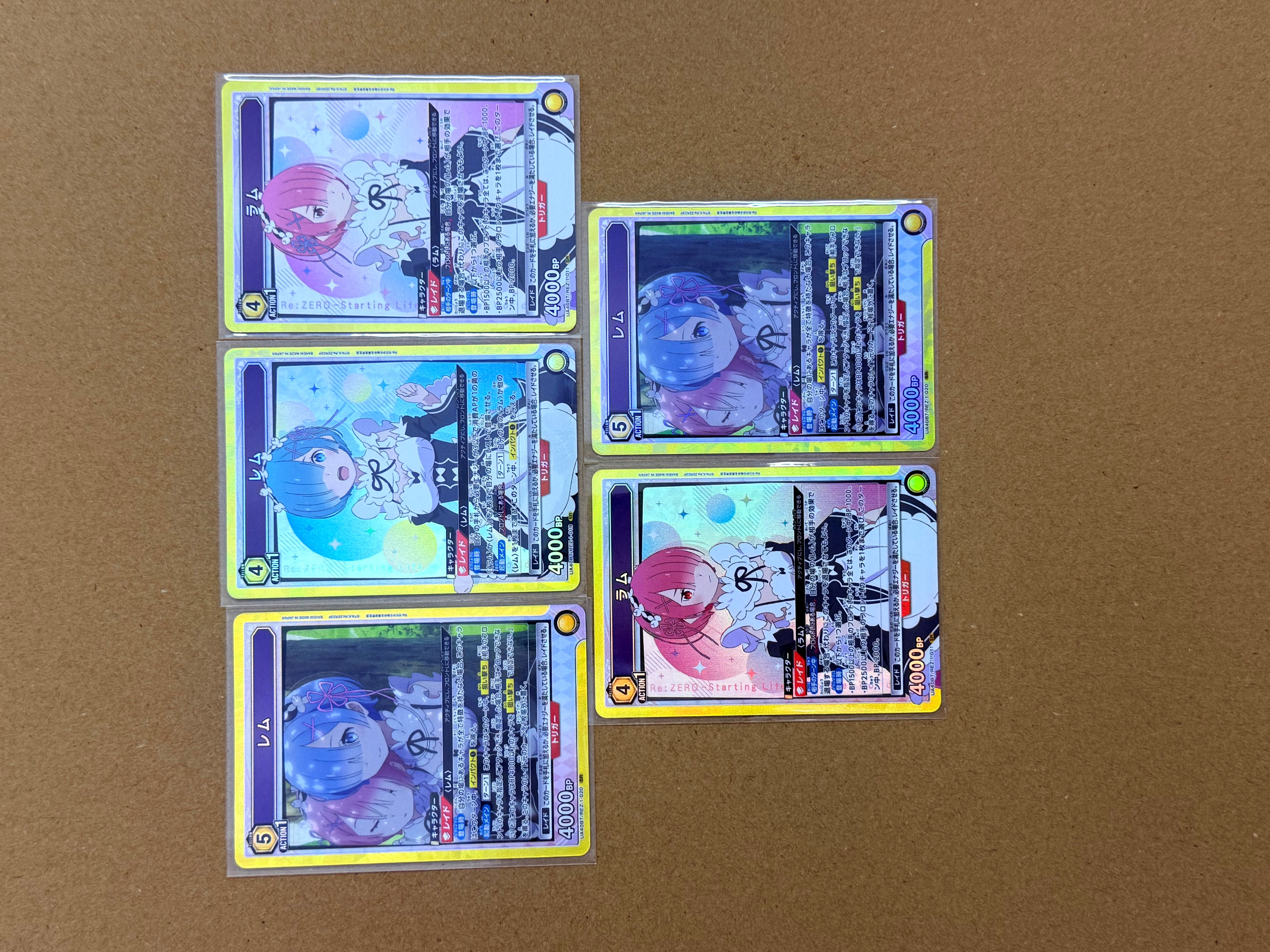 【UA携战之境】日版从零开始的异世界生活 雷姆拉姆 TCG ,SR ,爆闪,闪卡,高端玩家必入!关联宝可梦,海贼王,龙珠,WS【吴】