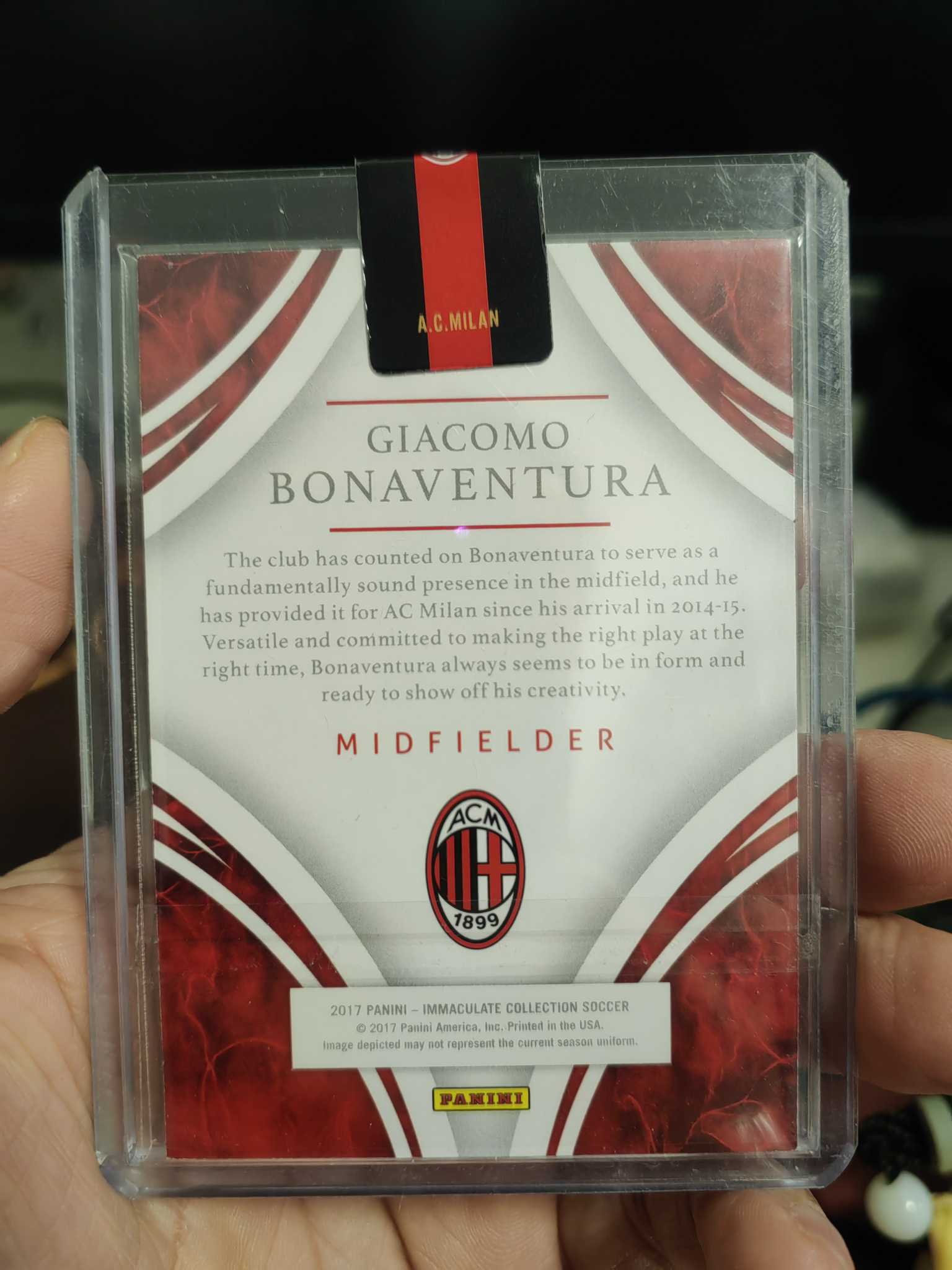 2021-22 Panini Immaculate Giacomo Bonaventura 意大利 AC米兰 元年imm 博纳文图拉 75编 base卡 !!!