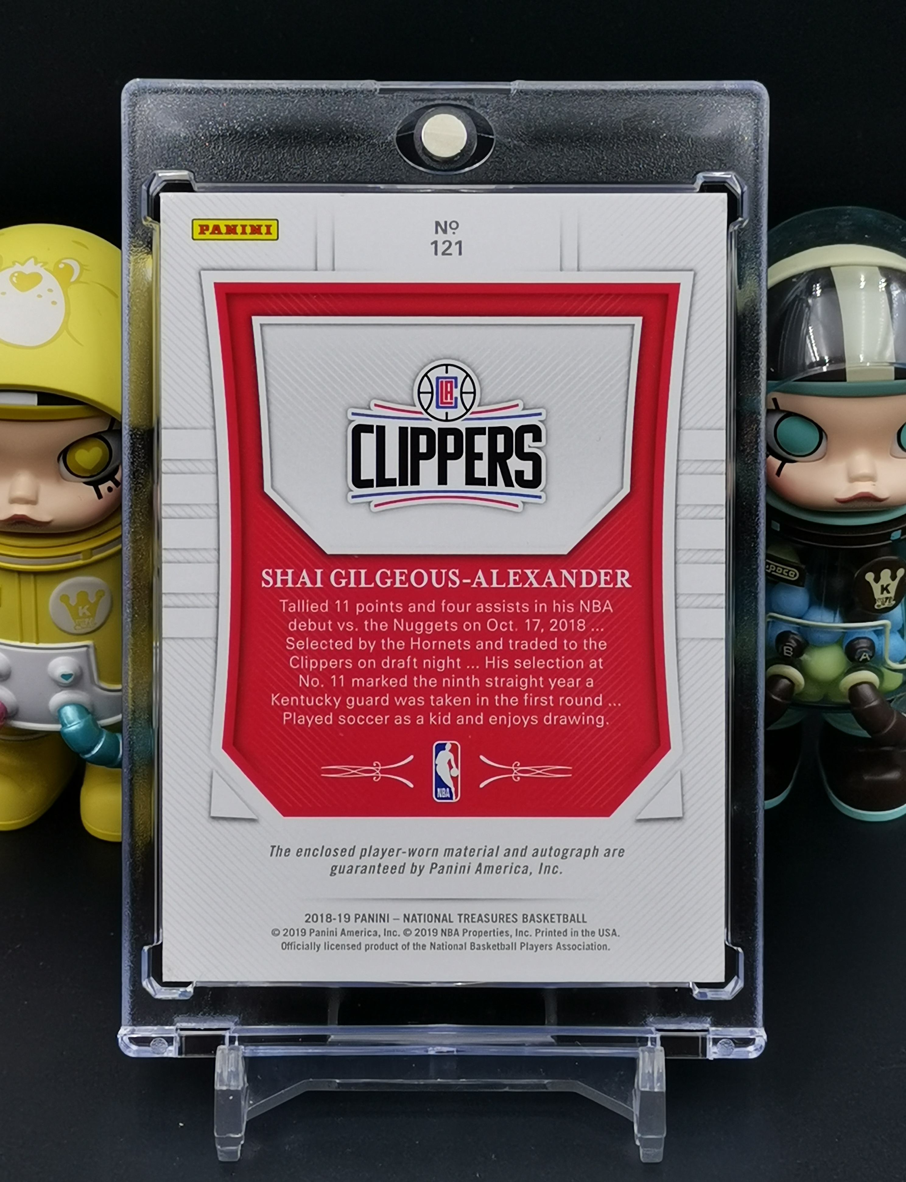 2018-19 Panini National Treasures Shai Gilgeous-Alexander RC 【学浪】国宝 快船 新秀 亚历山大 双色球衣切割 签字 卡签 PATCH 正RPA 25/99编 系列A签 印痕如图