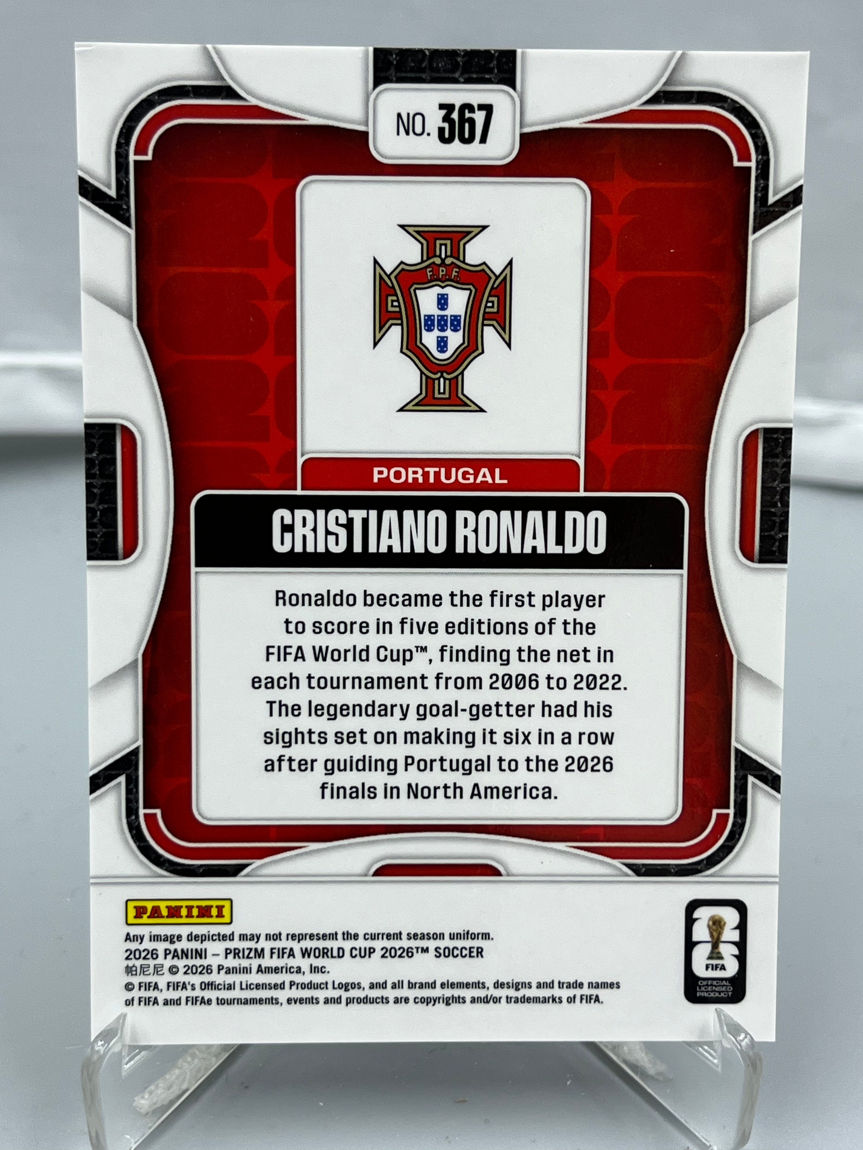2026 Panini Prizm World Cup Cristiano Ronaldo 世界杯PZ 罗纳尔多 C罗 葡萄牙 曼联 皇马 base 瑕疵如图【暴富 AC哥】ta546
