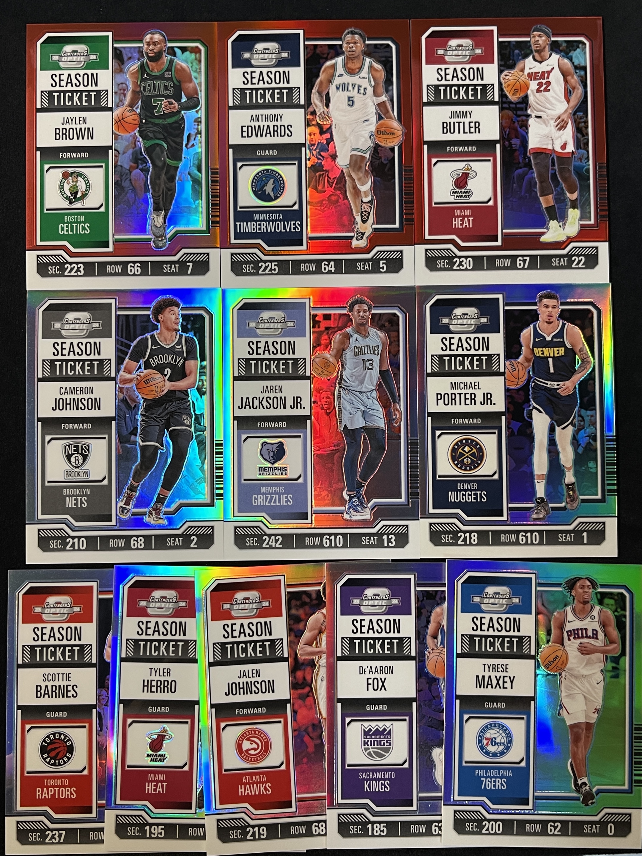 【壹编壹代拍-HHH】Panini Contenders Optic 球票 杰伦 布朗 爱德华兹 巴特勒 红折 巴恩斯 杰伦 约翰逊 福克斯 希罗 小波特 马克西 银折 折射 lot 8 不保卡品