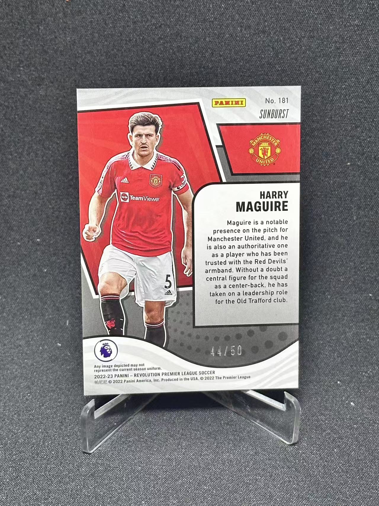 2022-23 Panini Revolution Harry Maguire 【哆哆卡社】哈里·马圭尔 50编 太阳burst限量特卡 曼联 英超 革命系列 受潮瑕疵卡 卡品如图