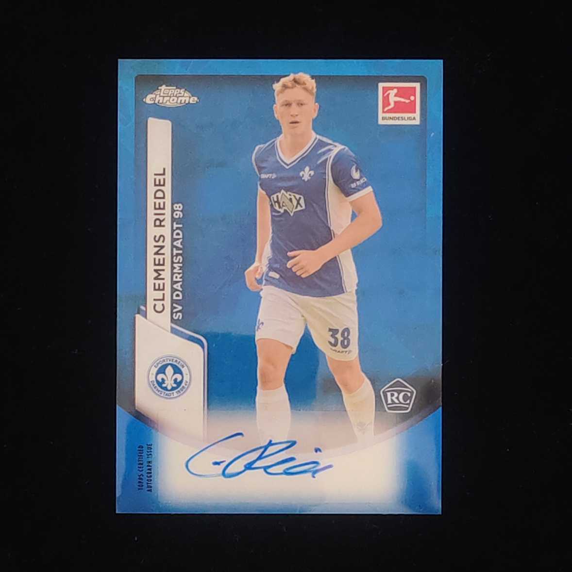 2024 Topps Chrome clemens riedel RC 德甲 TC 达姆斯塔特 克莱门斯 里德尔 蓝碎冰折 签字 卡品如图 收藏必备
