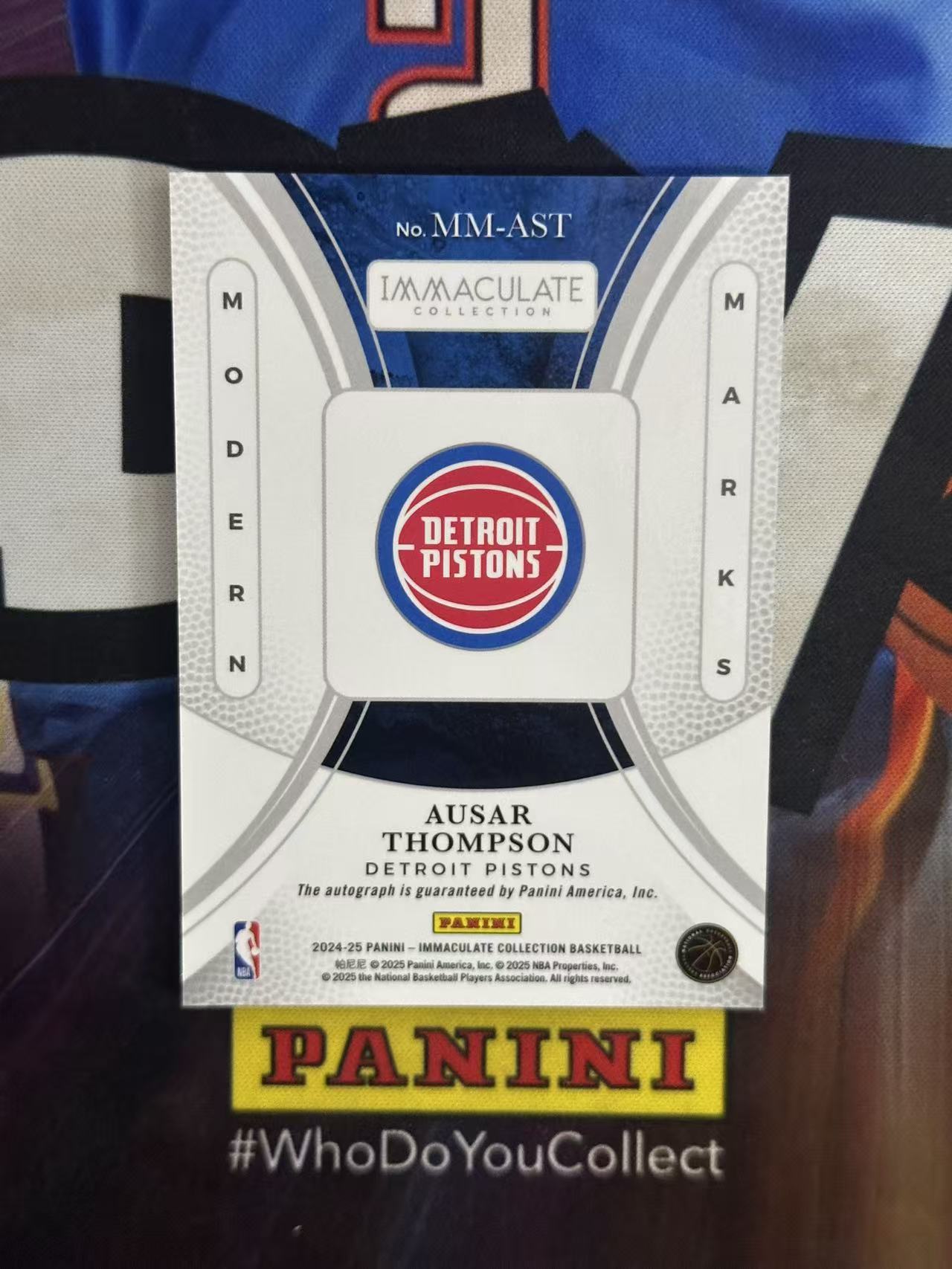 2024-25 Panini Immaculate Ausar Thompson 【小猪包代卖】99编 奥萨尔 汤普森 签字 卡签 活塞 CC队友 新秀次年