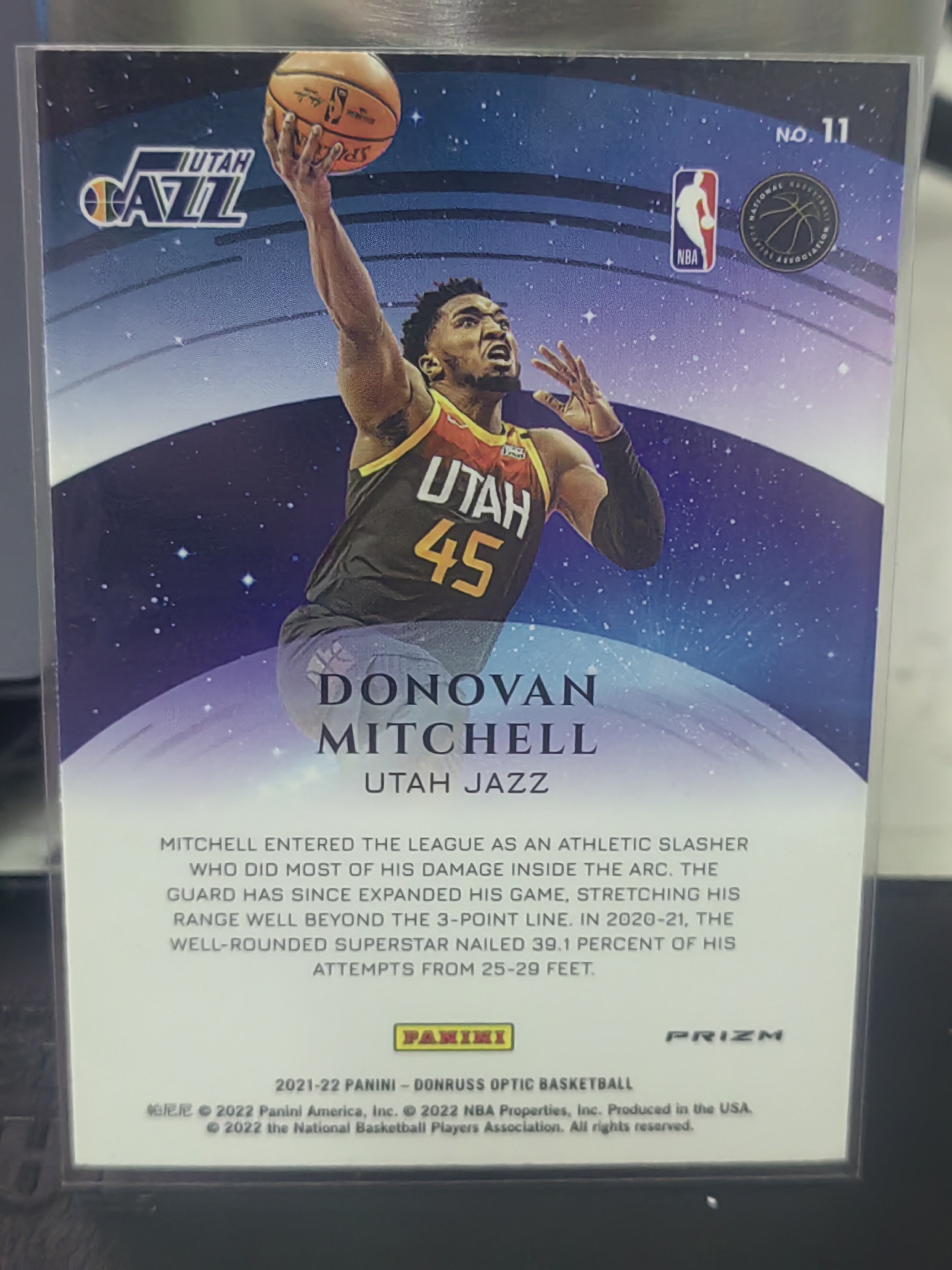 2021-22 Panini Donruss Optic Donovan Mitchell 杜蕾斯 op 银折 多诺万 米切尔 爵士 STAR GAZING 特卡 篮 白边白角 不保卡品