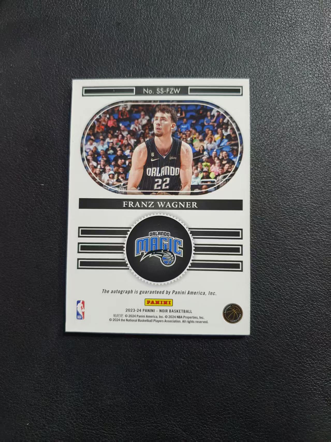 2023-24 Panini Noir Franz Wagner 诺尔 魔术 弗朗茨 瓦格纳 99编 卡签 快照签 卡品如图 收藏必备