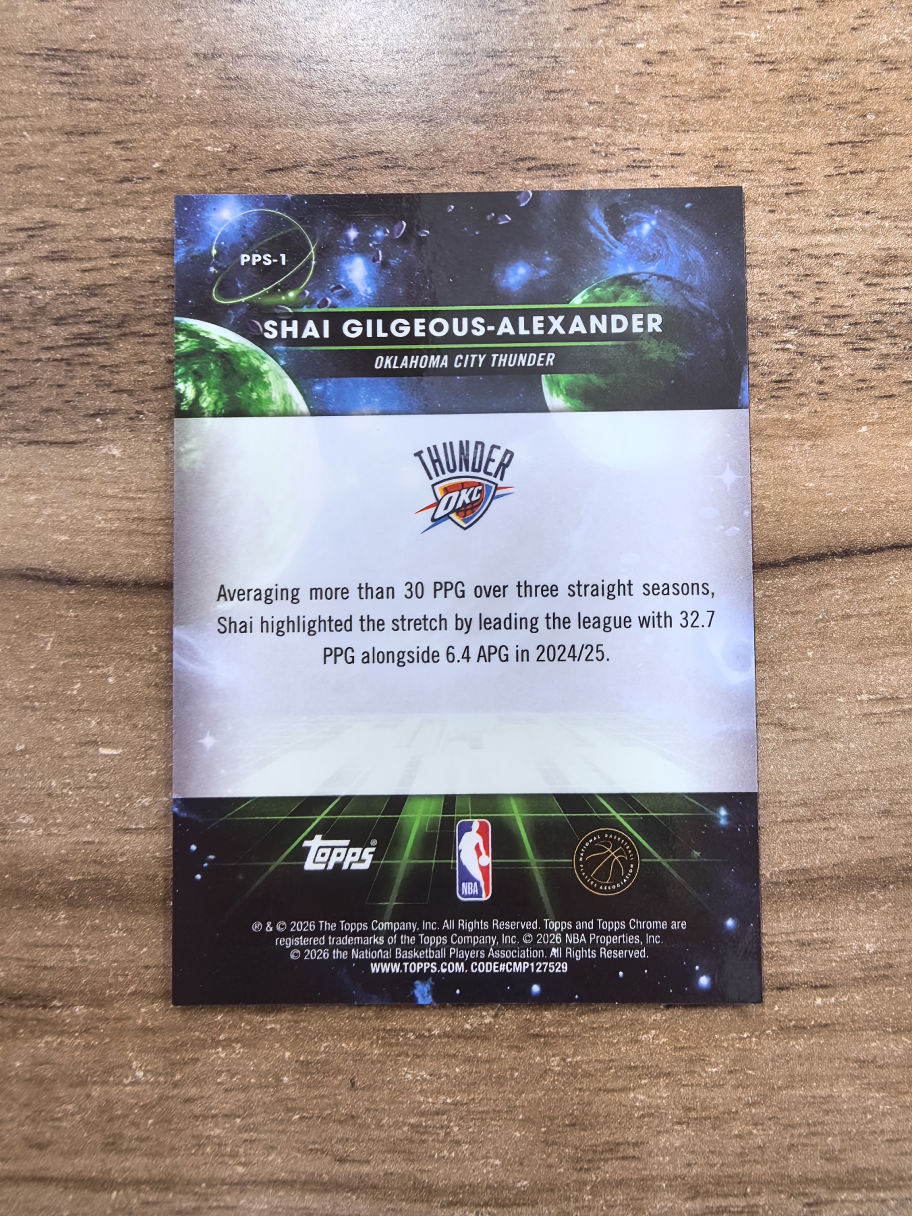2026 Topps Cosmic Chrome Shai Gilgeous-Alexander 宇宙雷霆SGA 