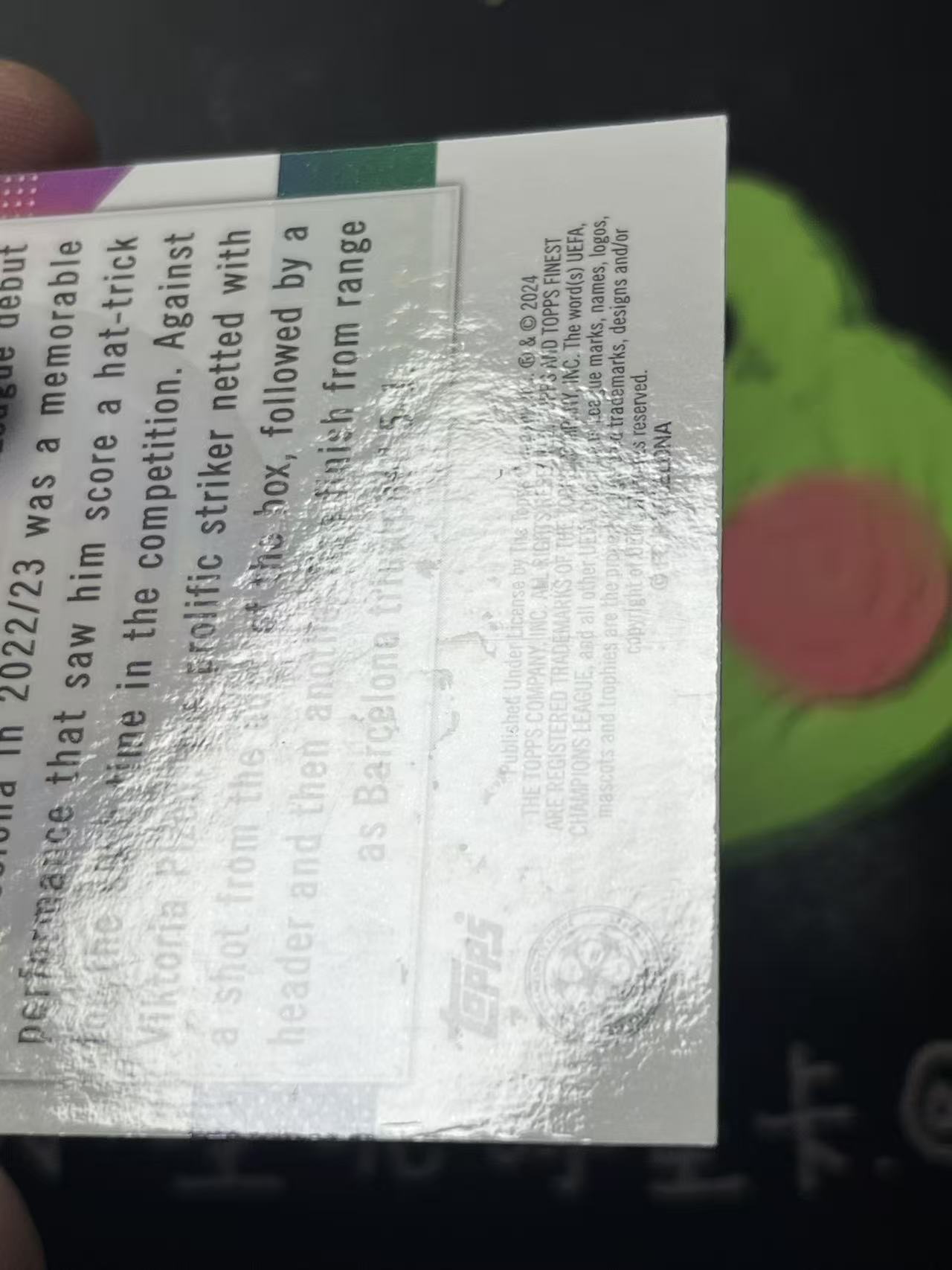 2024 Topps Finest Robert Lewandowski 欧冠 巴塞罗那 莱万多夫斯基 150编 微瑕如图【ZYP代拍】北凉