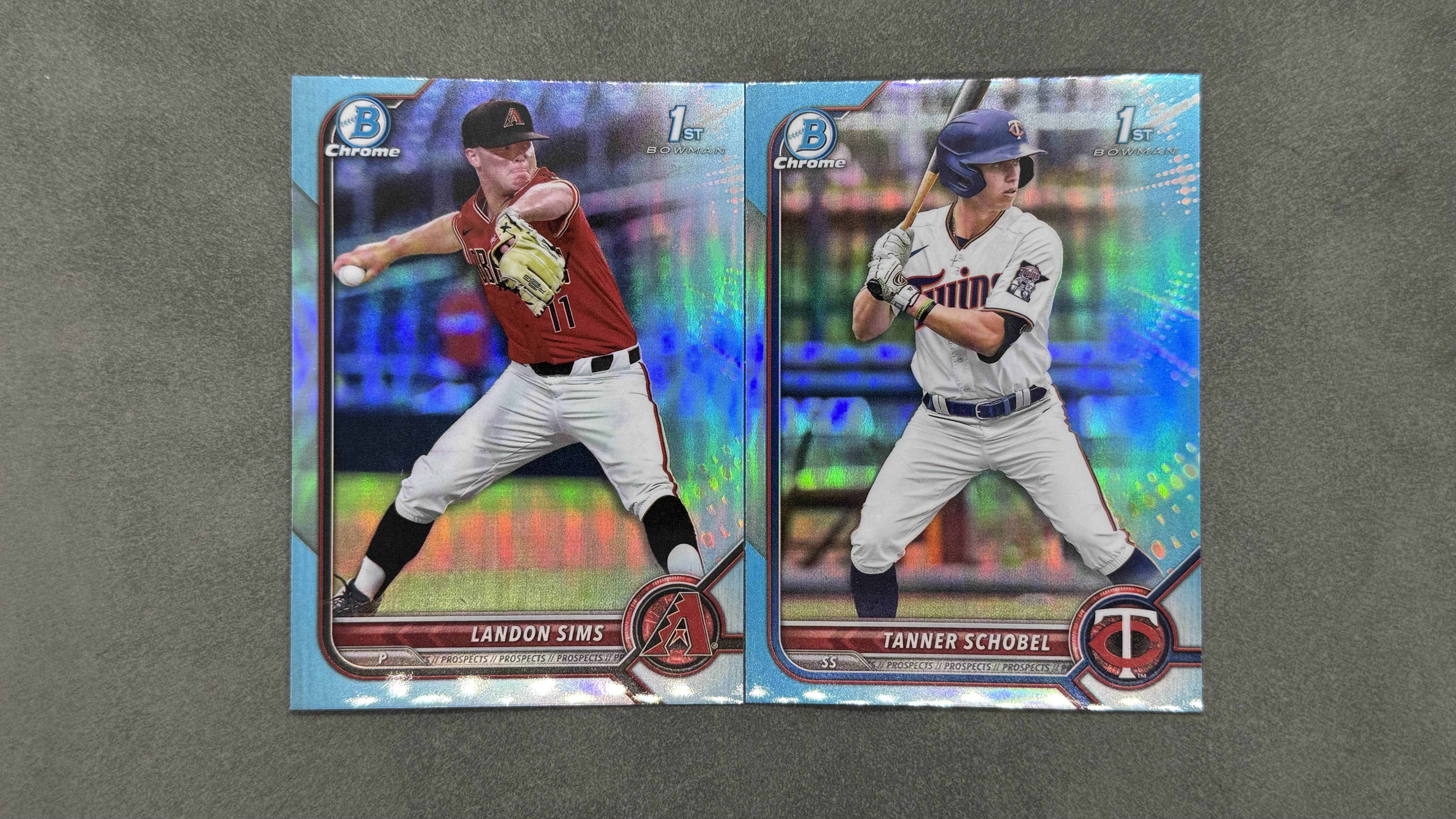 2022 Bowman Draft London Sims &Tanner Schobel 1St 兰登 西姆斯&坦纳・肖贝尔 新秀 银折 未来可期 值得投资收藏