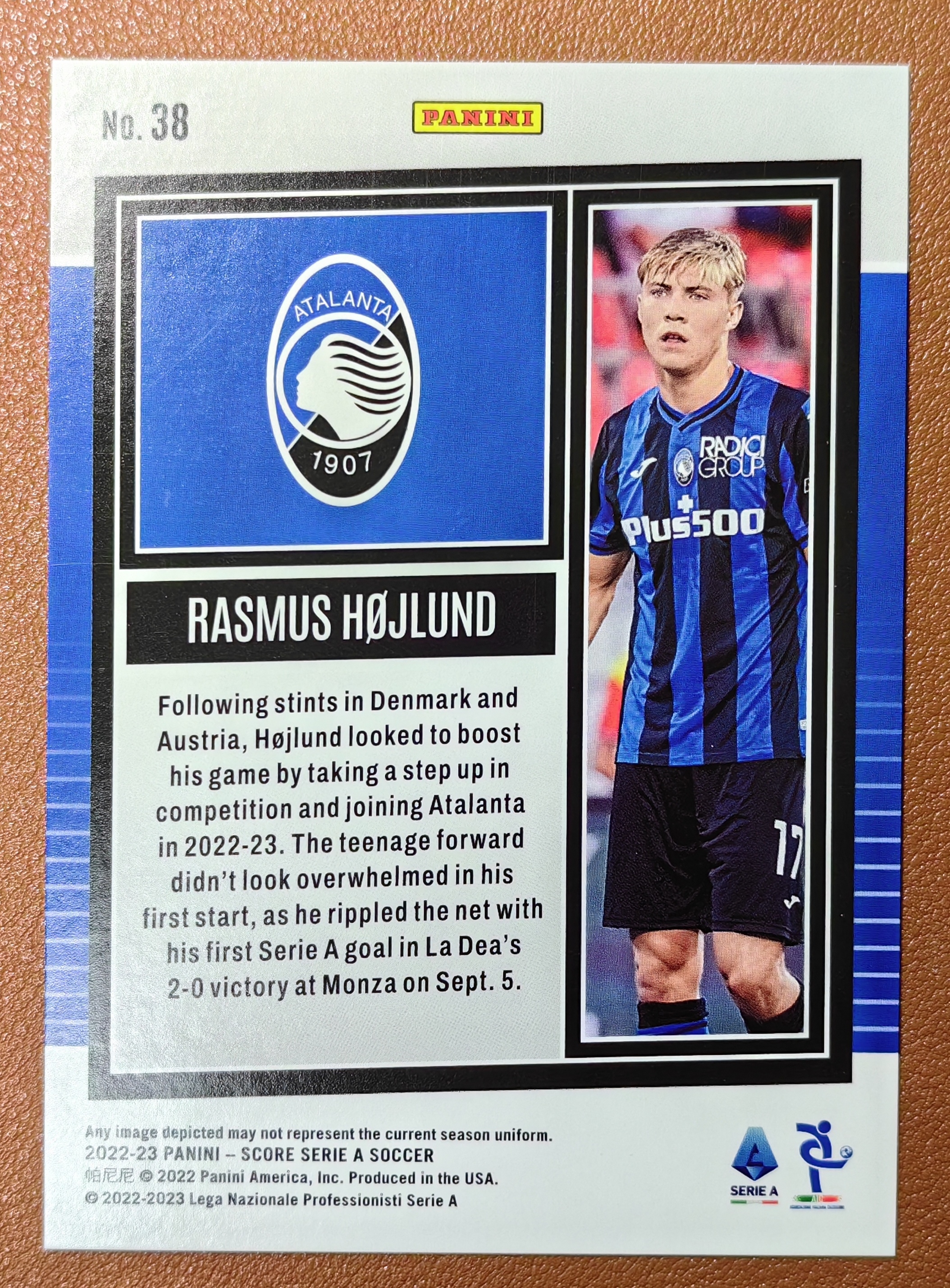 2022-23 Panini Score Serie A Rasmus Hojlund RC 霍伊伦德赫伊伦德08