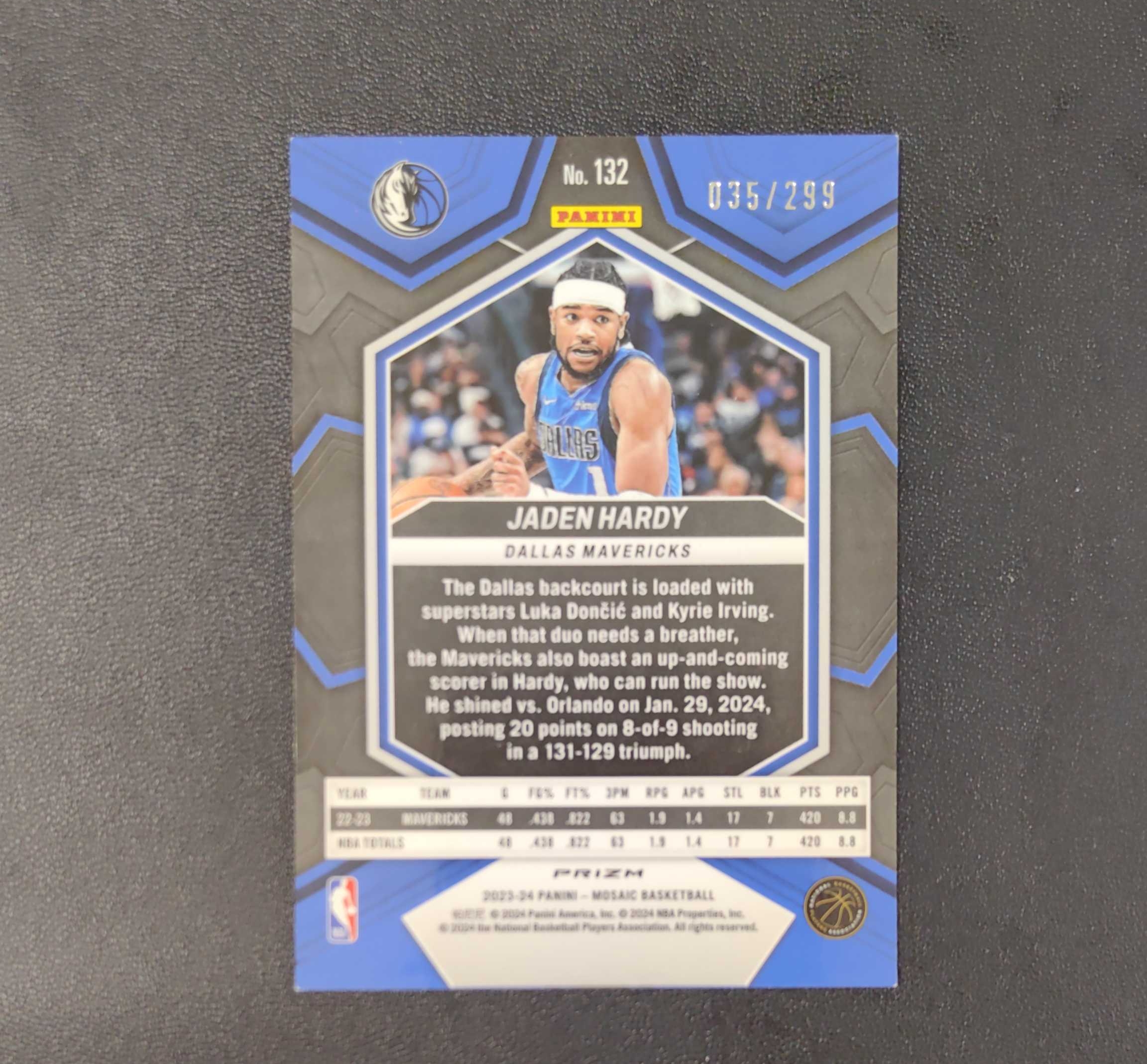 2023-24 Panini Mosaic 马赛克 Jaden Hardy 独行侠 杰登 哈迪 红熔岩折 折射 /299编 东契奇 sga 库里 文班亚马 詹姆斯 多张再拍