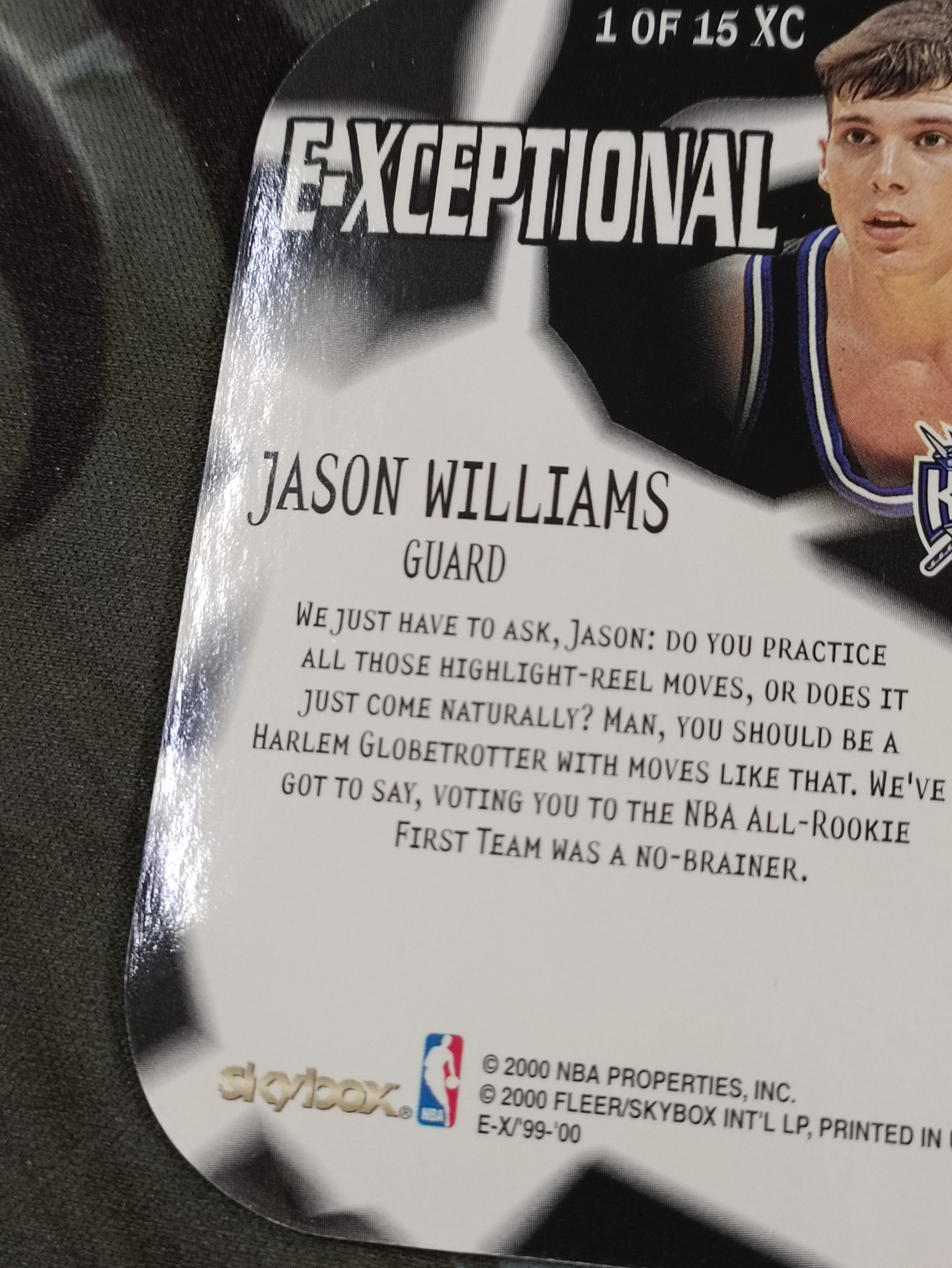1999-00 SkyBox EX Jason Williams 白巧克力 杰森威廉姆斯 E-XCEPTIONAL 大比例 SP 红蛋蛋卡 经典特卡 国王(品见大图小瑕)《苏州卡通》J【XW】