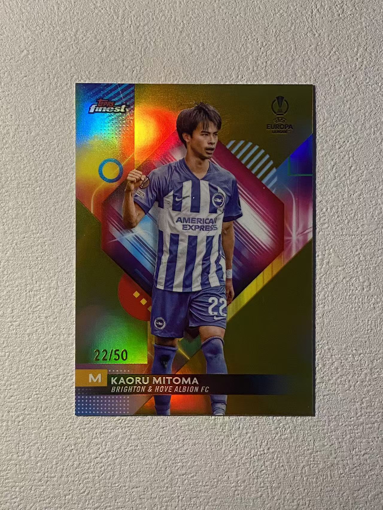 2024 Topps Finest Kaoru Mitoma 欧冠 布莱顿 三笘薫 三球王 /50编 低编 金折 折射 收藏必备