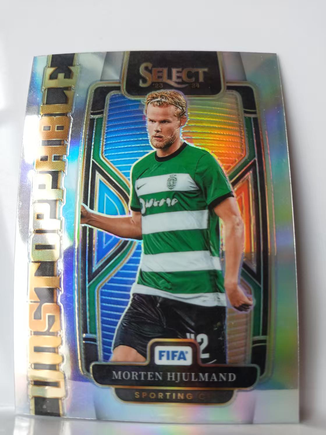 2023-24 Panini Select morten hjulmand 葡萄牙体育 尤尔曼德  不可阻挡特卡 FIFA 银折 折射 卡品如图 Q014E