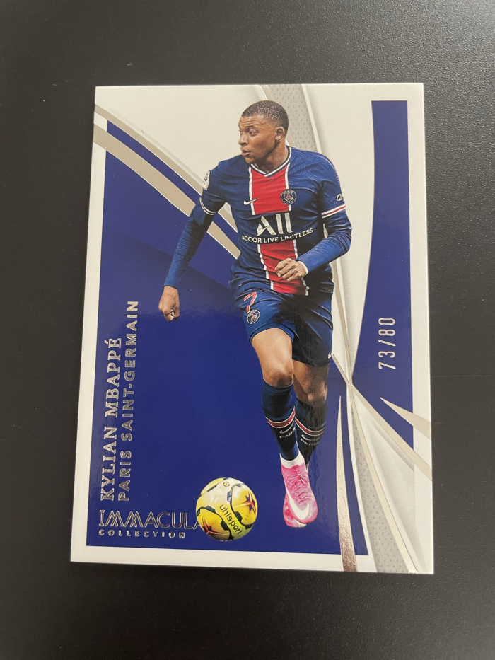 2021 Panini Immaculate Kylian Mbappe 【hellfire拍卖】帕尼尼imm系列 巴黎 法国 姆巴佩 base 80编 微瑕如图介意勿拍 jjj