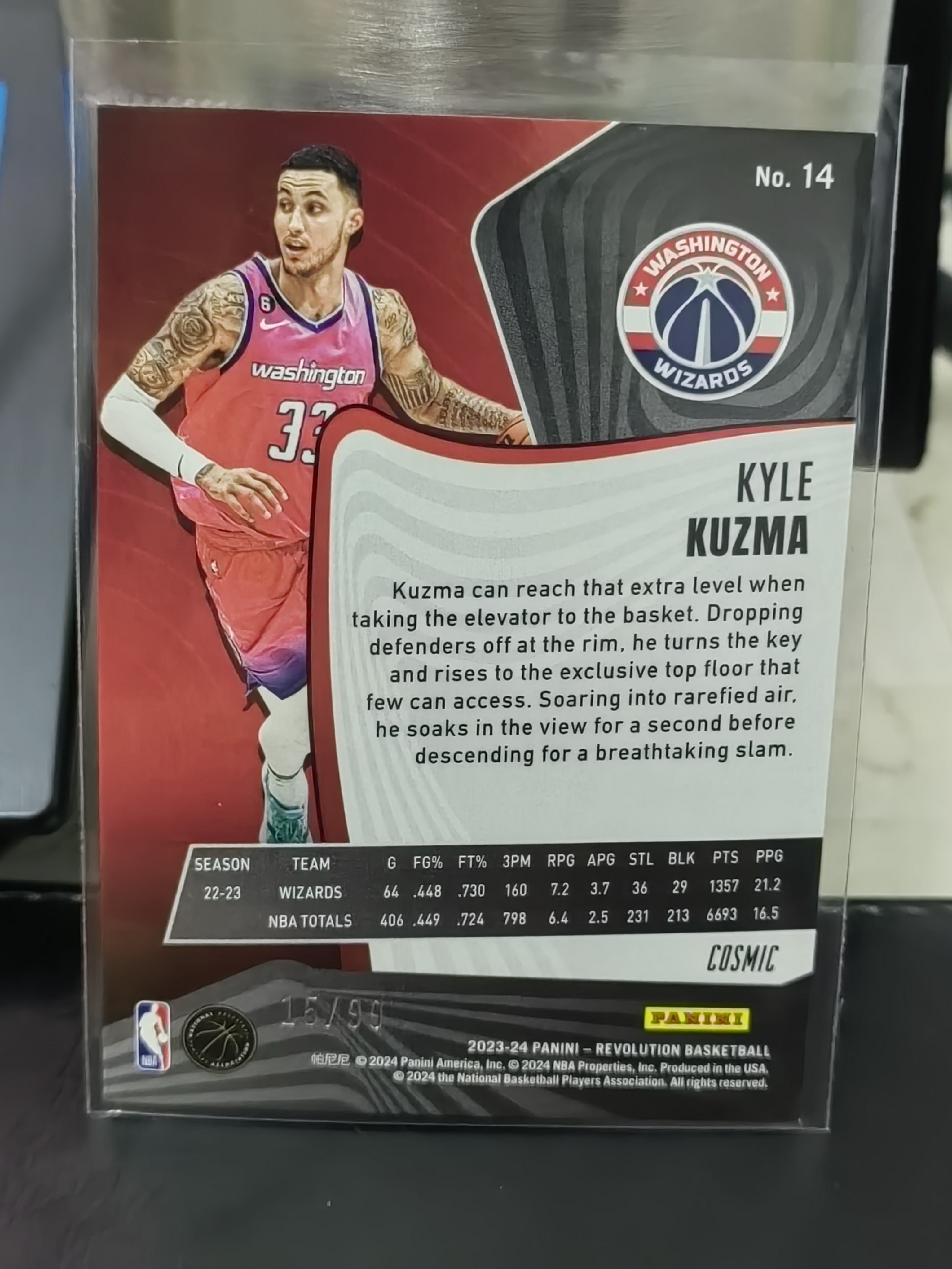 2023-24 Panini Revolution Kyle Kuzma 革命 交叉折 凯尔 库兹马 奇才 篮 白边白角 不保卡品 卡品如图
