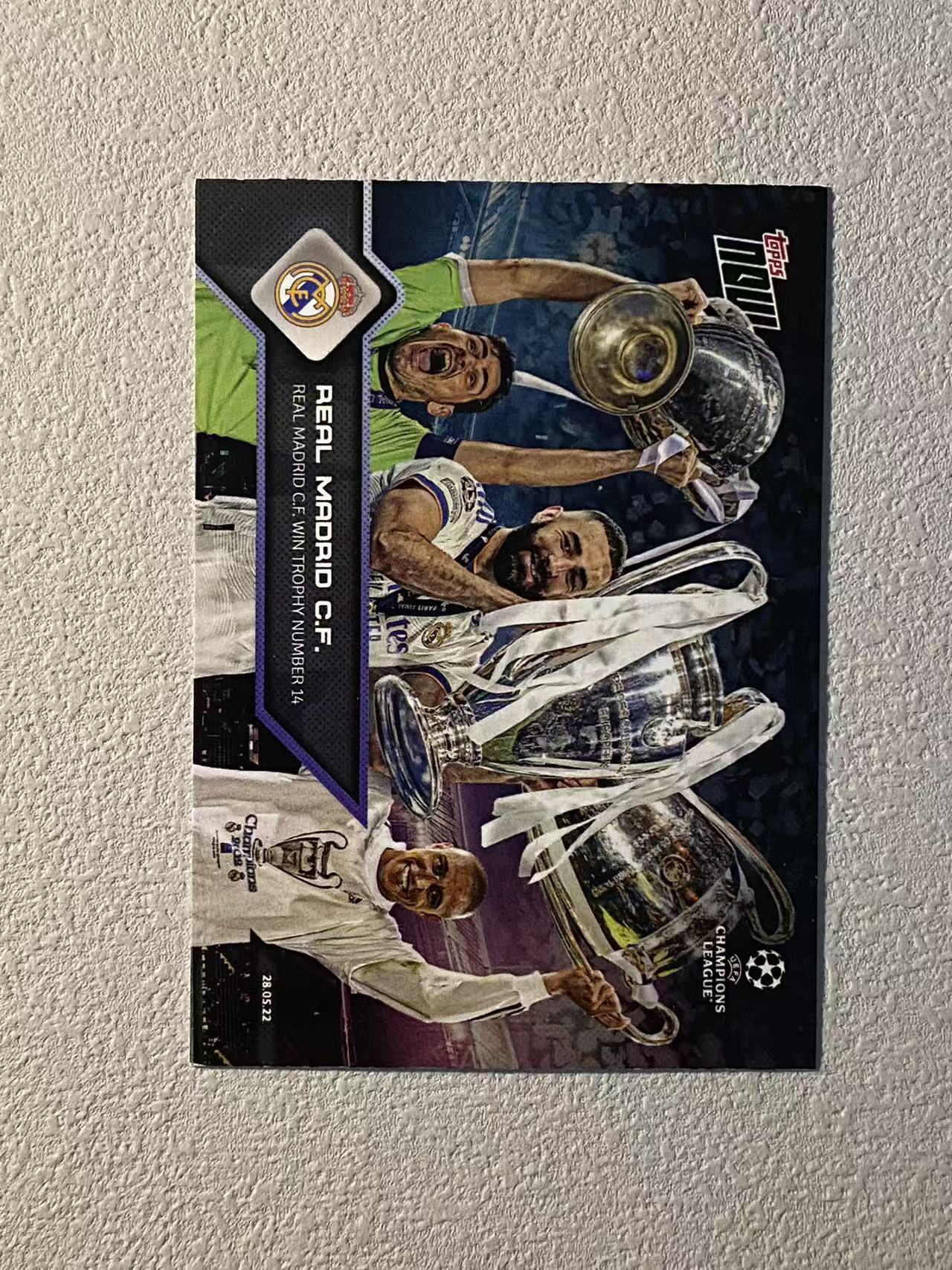 2022 Topps now Real Madrid 欧冠now 时刻 皇马 队史第14次欧冠 卡西利亚斯 本泽马 卡洛斯 捧杯时刻 收藏必备