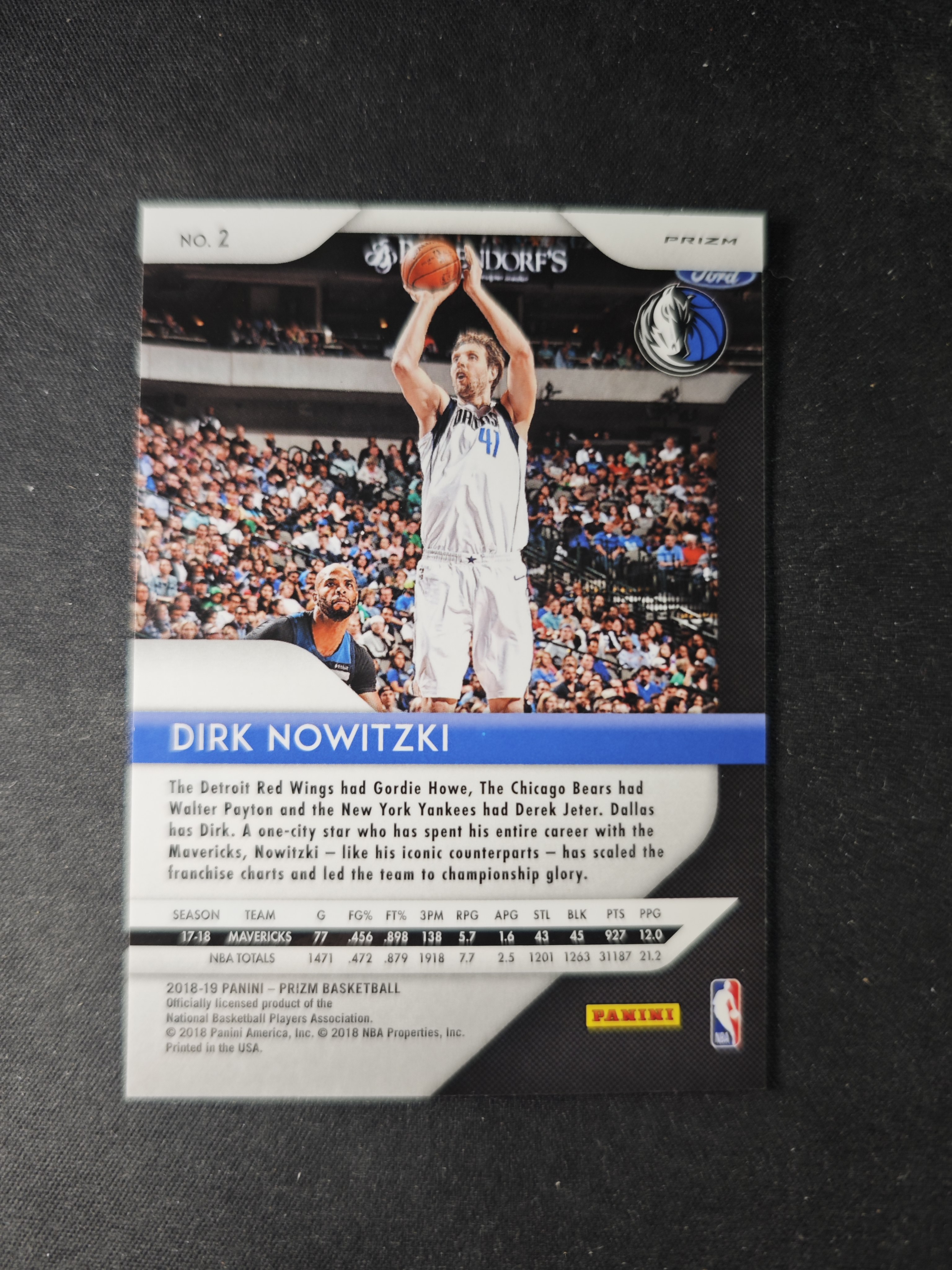【蛤蟆特卖】德克 诺维茨基 2018-19 PANINI PRIZM系列 粉色碎冰折射 经典设计 超级漂亮 稀有好卡 卡品如图 专收必备!