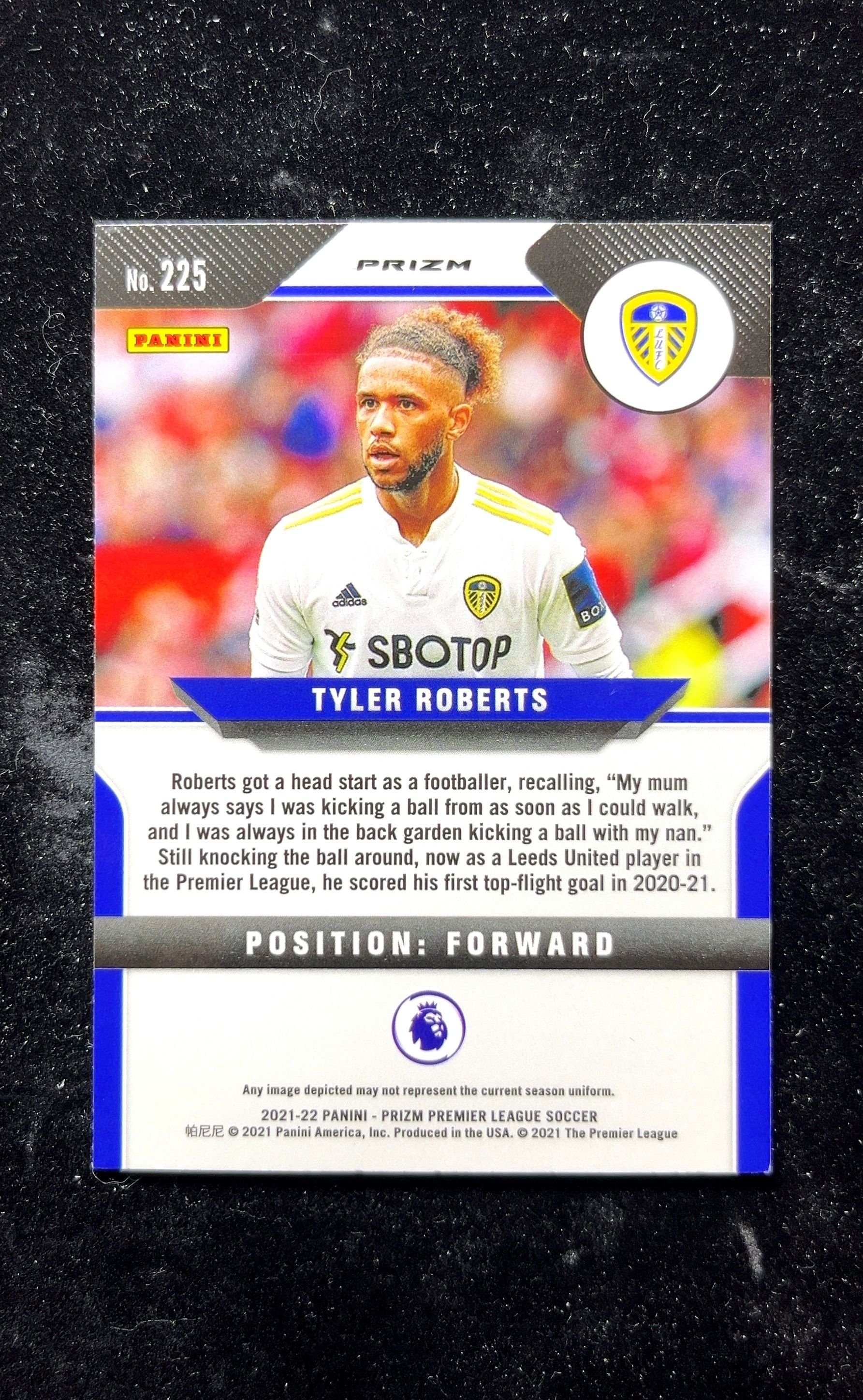 【小白1%代卖】2021 Panini Prizm Tyler Roberts 泰勒·罗伯茨 蓝Wave折 折射 卡品如图 高价值 #225 Leeds United 利兹联 0625