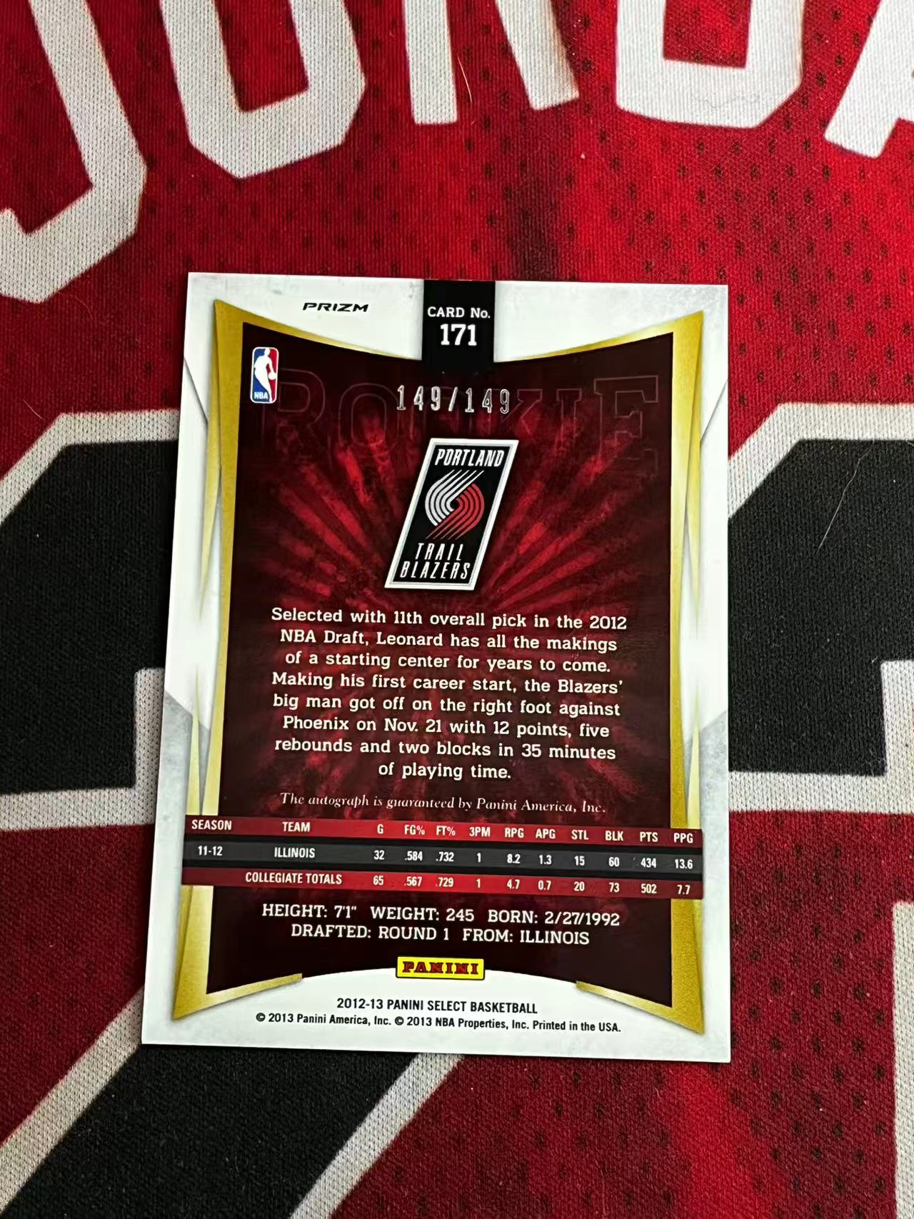 【接寄拍费率低至5%含卡淘手续费】2012-13 PANINI SELECT 开拓者 新秀RC 迈耶斯伦纳德 149/149编 尾编 签字卡 卡签 银折 折射 专收凑套必备【烂臭嘴拍卖】