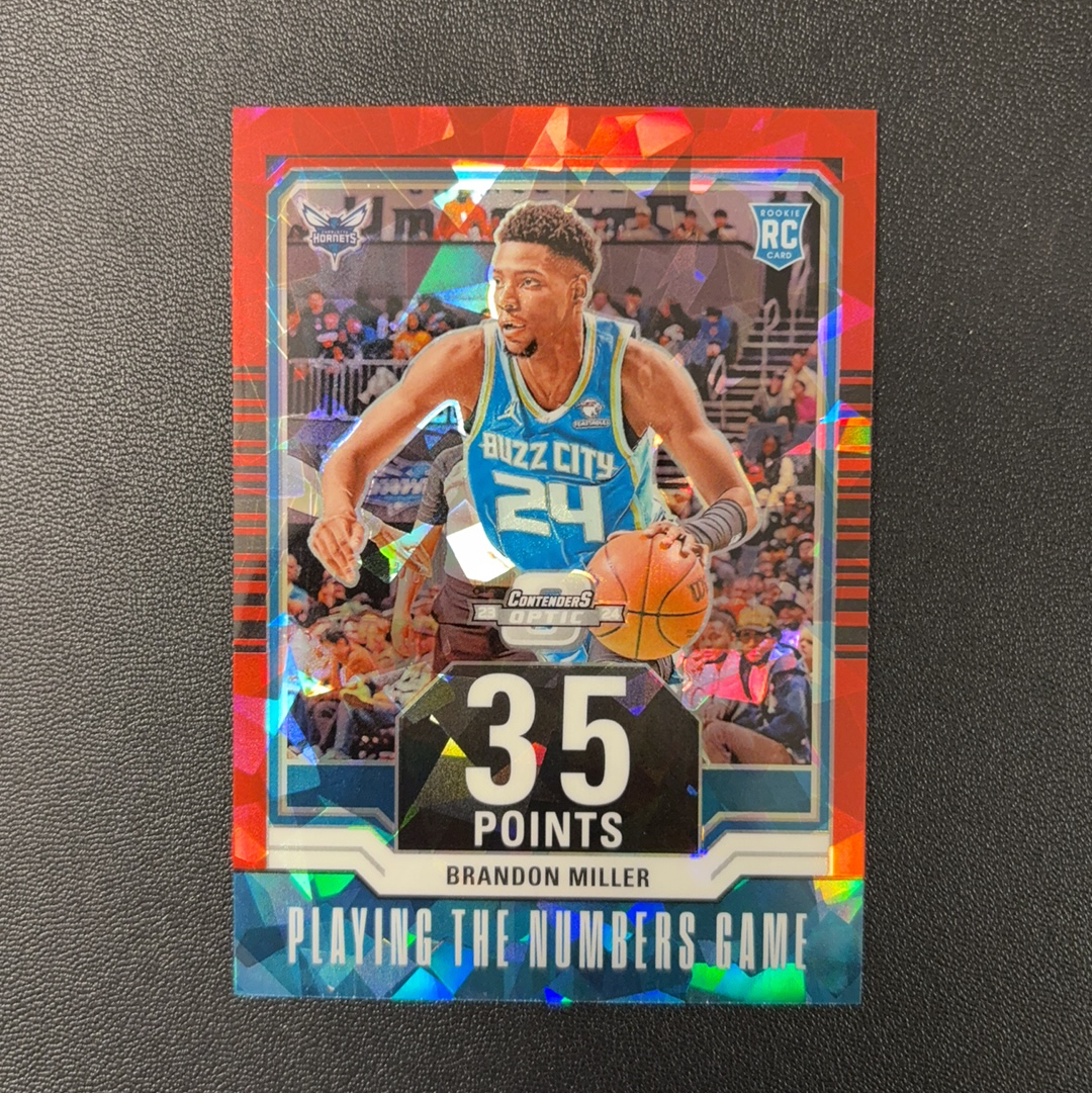 Brandon Miller 布兰登米勒 2023-24 Contenders 球票 Optic RC 175编 35分 数据特卡 碎冰折 黄蜂队 卡品 东契奇 sga 库里 文班亚马 詹姆斯