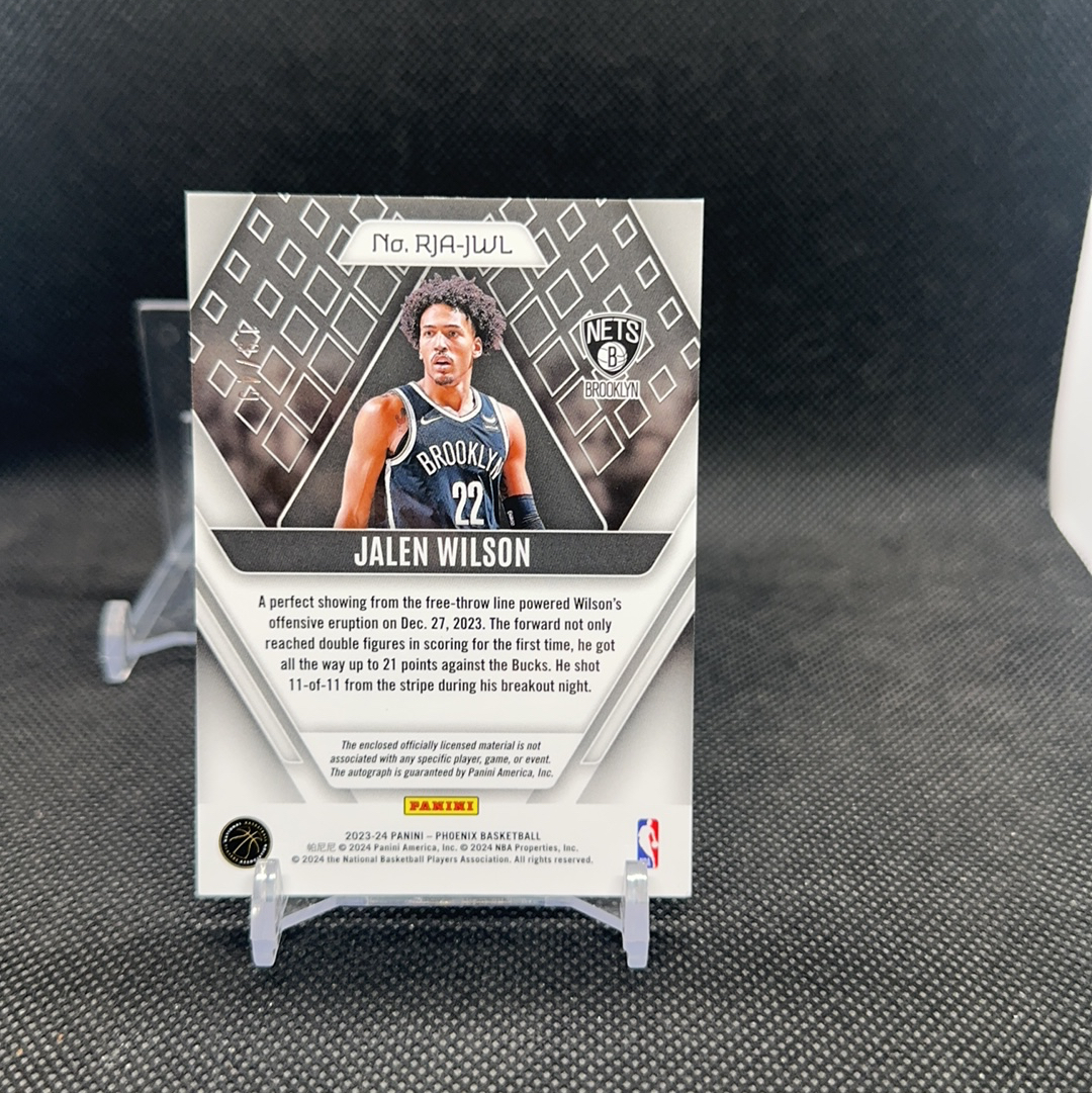 2023-24 Panini National Jalen Wilson RC 国宝 篮网 杰伦威尔逊 新秀RC Colossal球衣物料 签字RJA 19/49