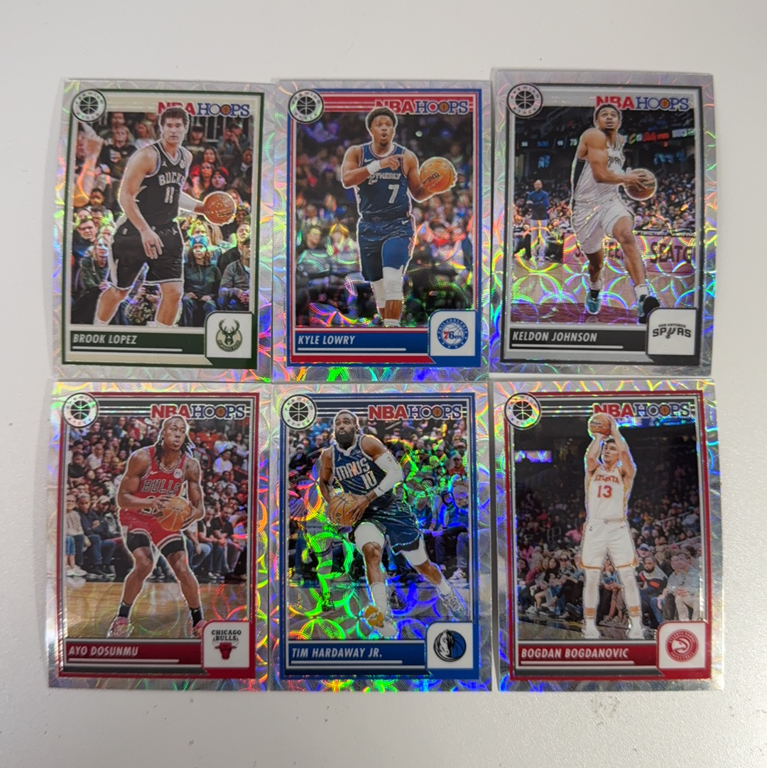 【免费代卖】6张 打包 lot HOOPS 折射 凯尔 洛瑞 洛佩兹 多孙姆 蒂姆 哈达威 凯尔等 约翰逊 马刺 骑士 勇士 湖人 火箭 独行侠 魔术 值得收藏!!