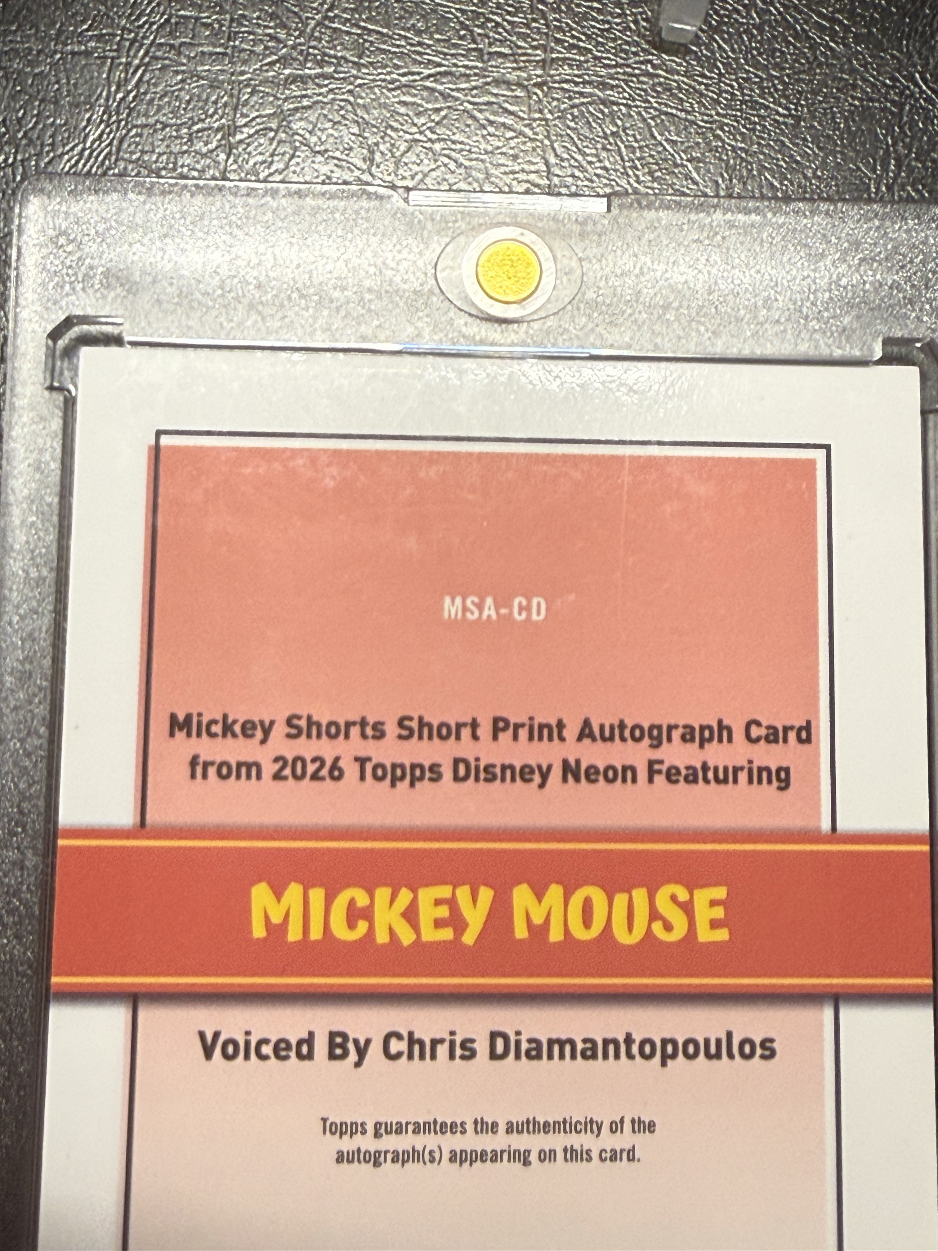 2026 Topps Chrome Mickey Mouse 迪士尼 米奇 米老鼠 1/1编 爆金签字 米奇专属配音演员 克里斯·迪亚曼托普洛斯 影视圈Goat级比肩乔丹梅西 微印如图5 【未来拍卖】