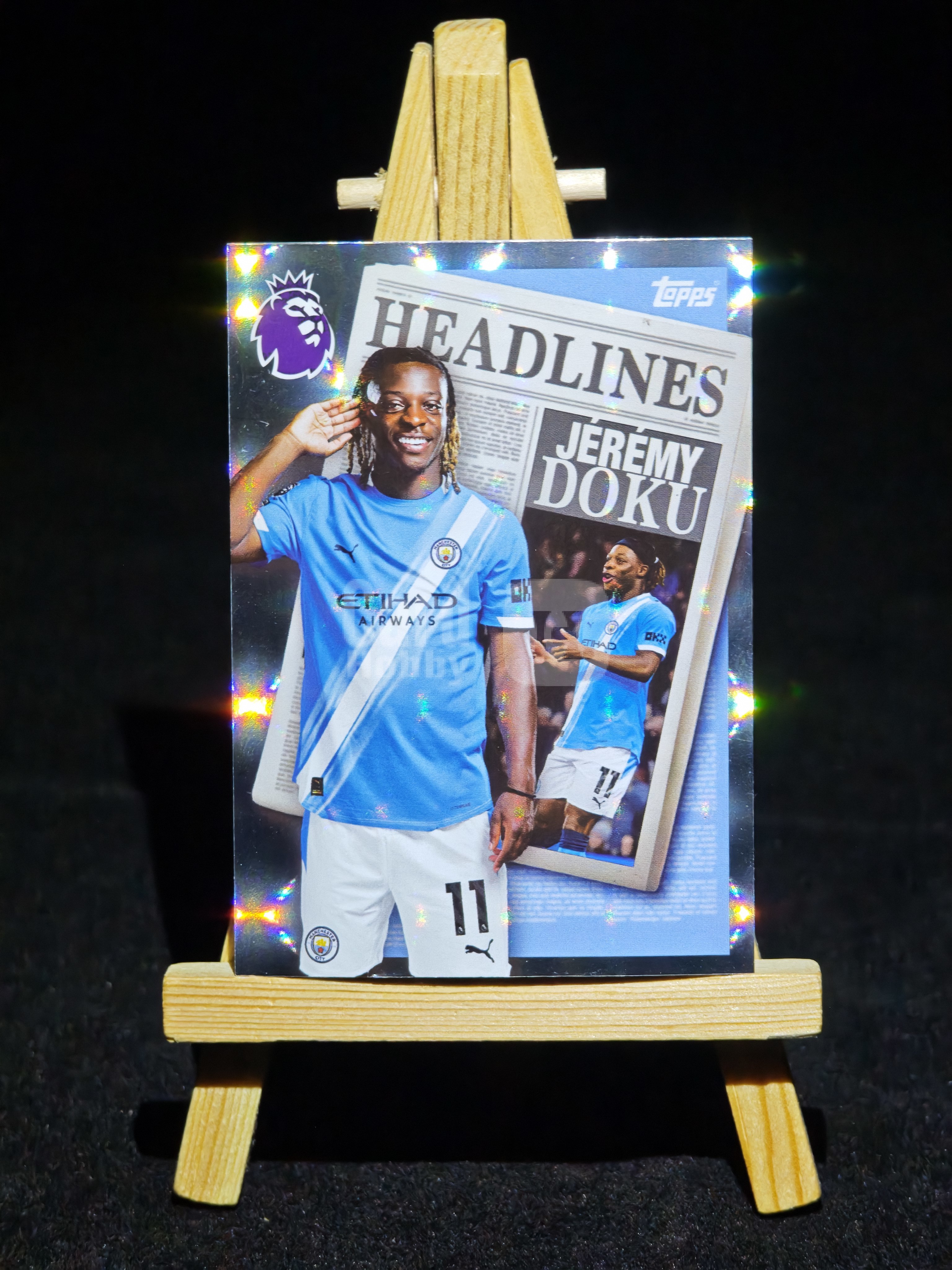 2025 Topps Premier Jeremy Doku 英超 曼城 杰里米 多库 特卡 星星折 折射 边路爆点 Refractor Manchester City 凑套专收 卡品如图 足球收藏卡