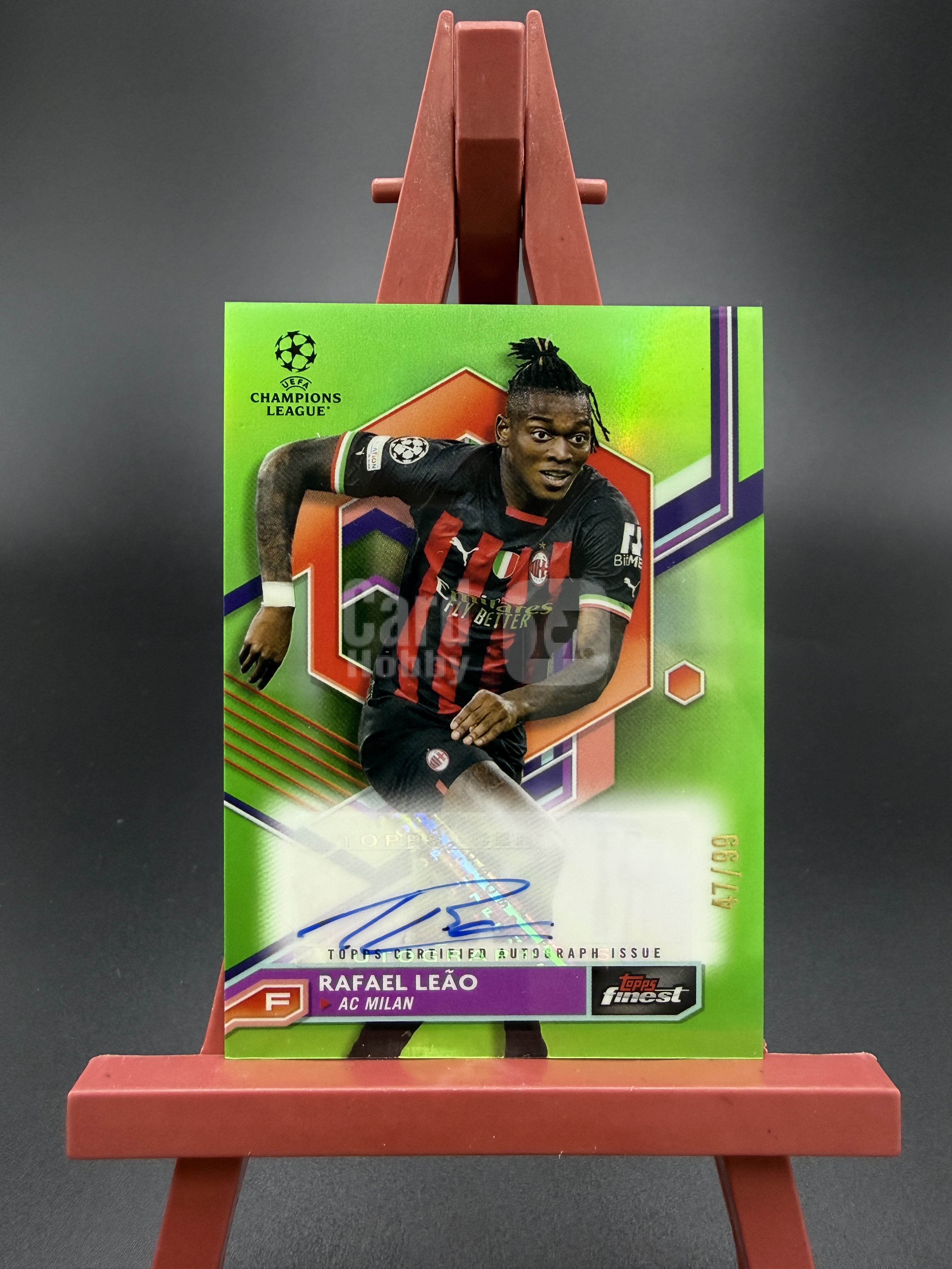 【西子拍卖】2023 Topps Finest Rafael Leao AC米兰 拉斐尔 莱奥 47/99编 绿折 折射 签字 卡品如图 XZ19