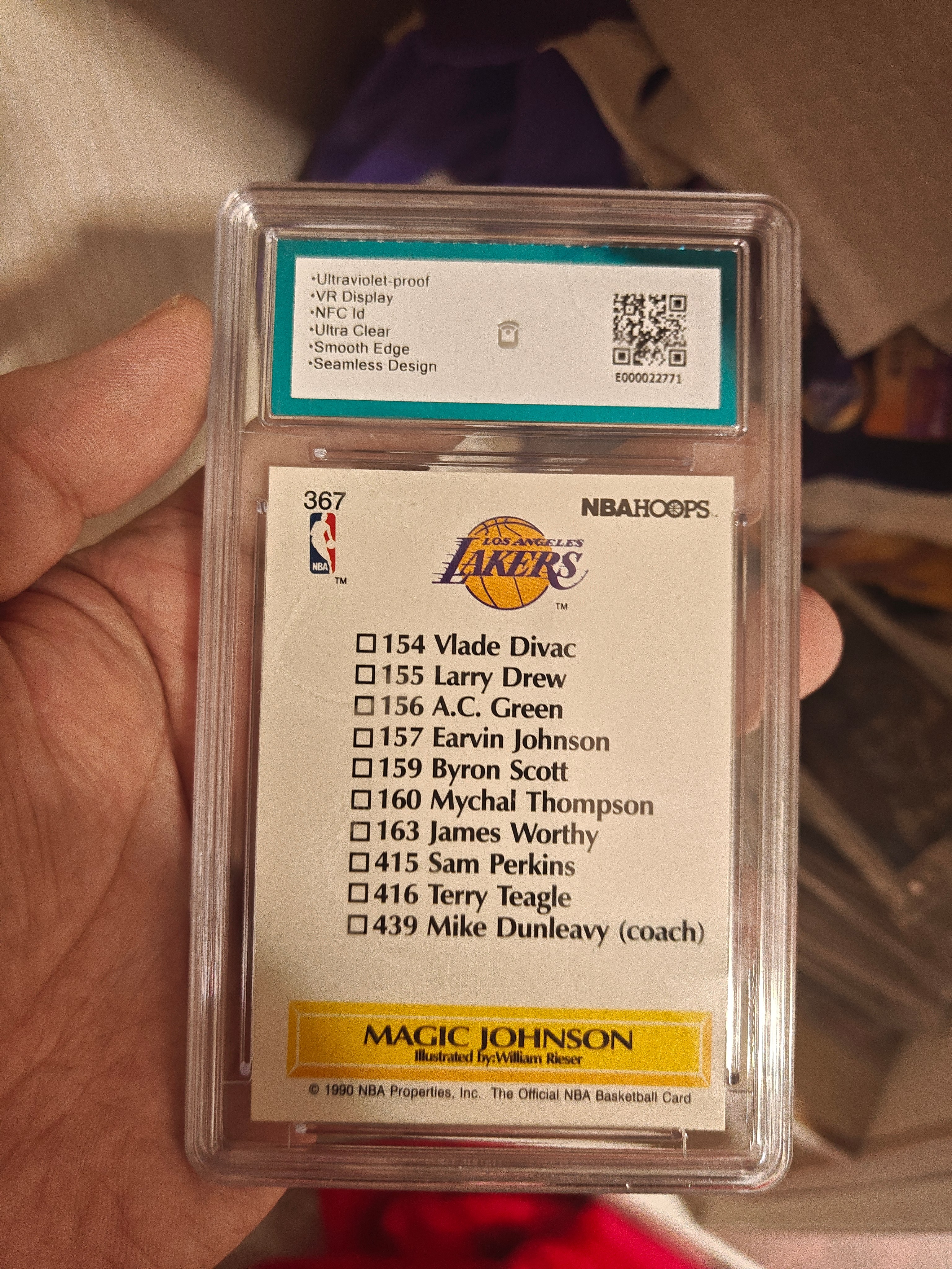 1990 NBA Hoops Hoops Magic Johnson #387 BCTC8.5 魔术师 约翰逊 湖人时期 大比例 漫画 保粹评级 凑套必备