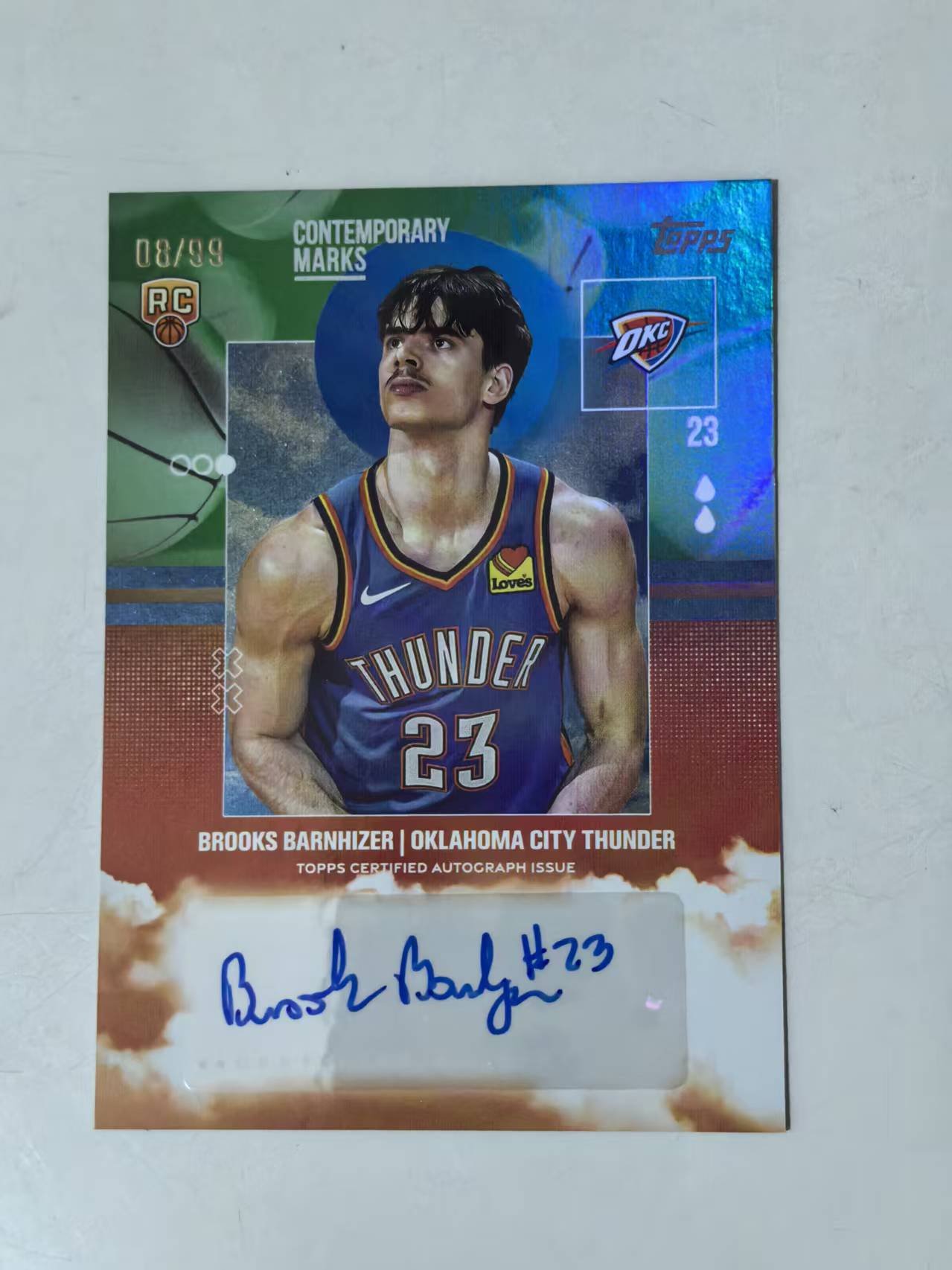 2025 Topps Topps Brooks Barnhizer RC #CM-BB 新秀 签名卡签字卡 99编 雷霆 【黑魔苏】