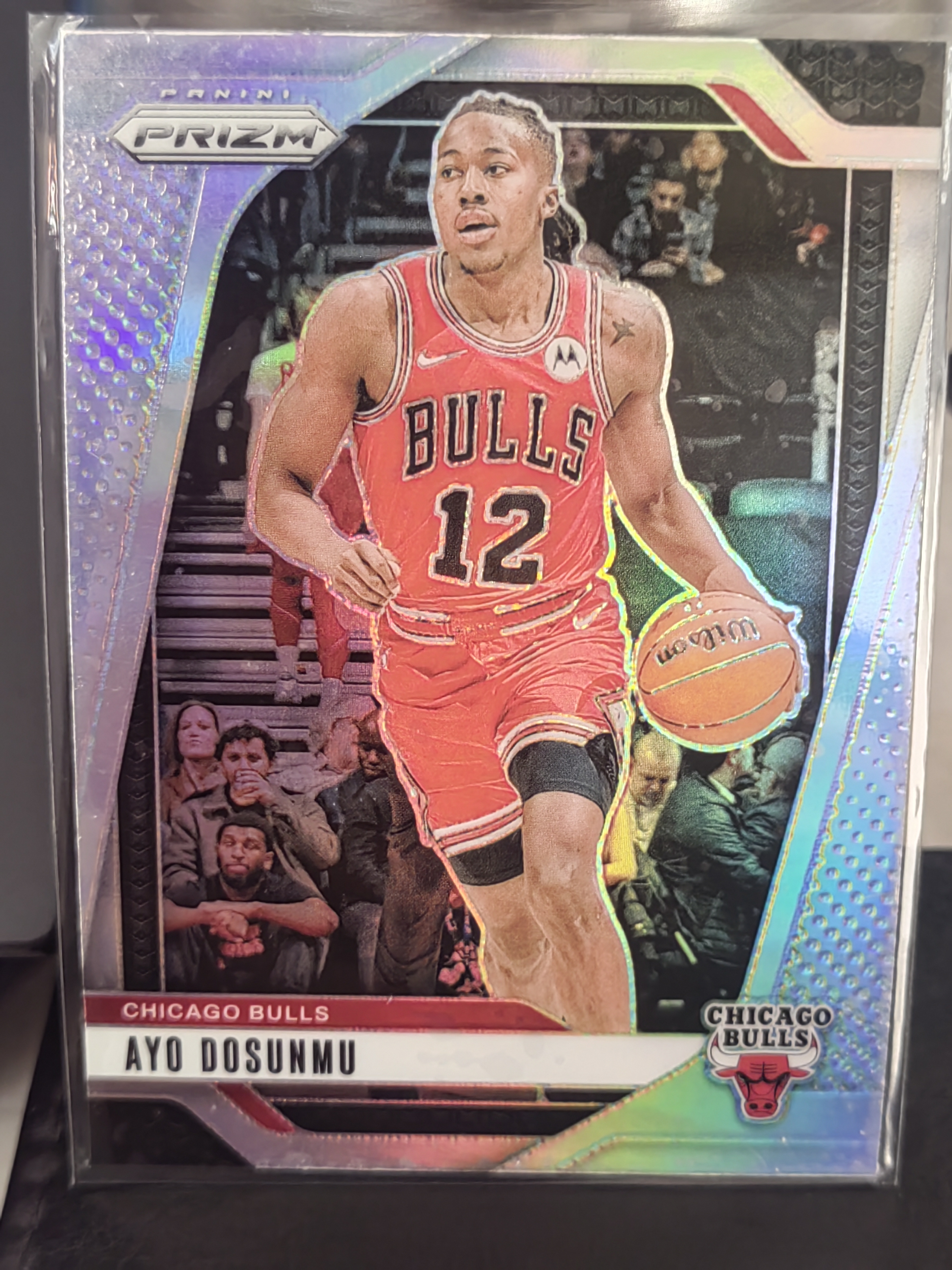 2024-25 Panini Prizm Ayo Dosunmu PZ 银折 阿约多苏穆 多孙姆 公牛 篮 白边白角 不保卡品 卡品如图